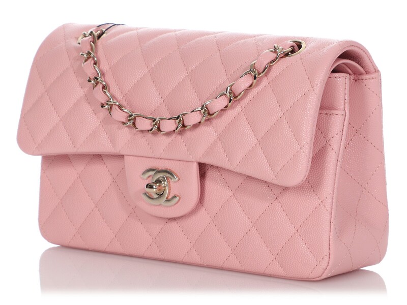 Classic Quilted Double Flap Bag - Pastel Pink - COZYMIZE