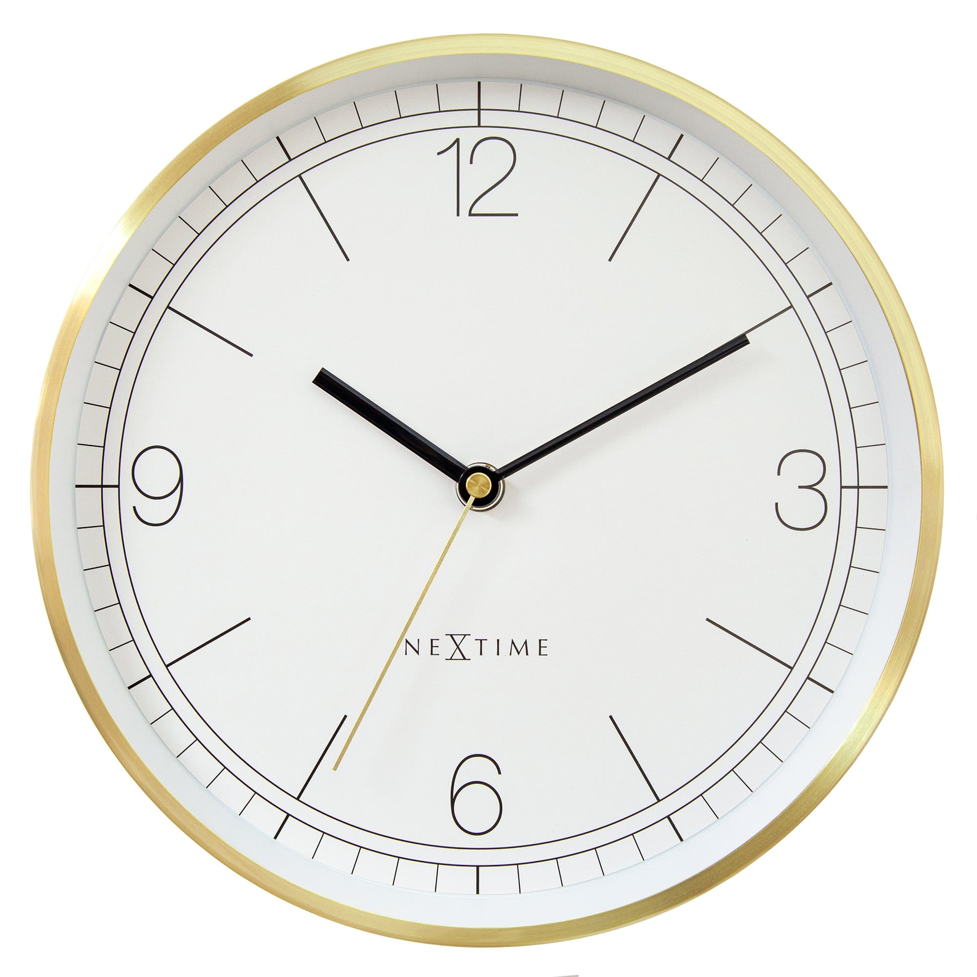 NeXtime - Wandklok 25cm - Stil - Goud Wit - Metaal - NeXtime 'Bolero'