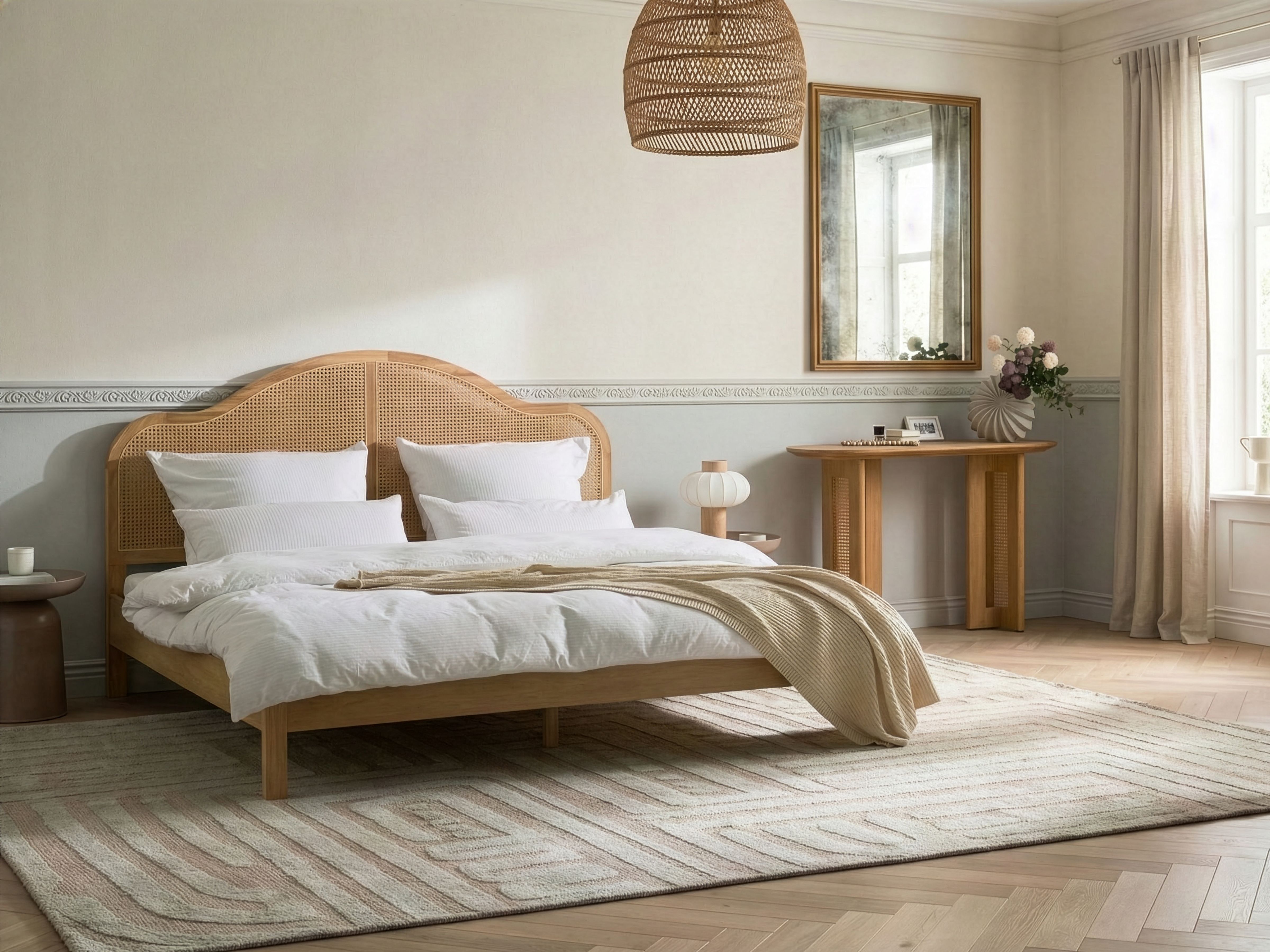 Bed HOUNOUX 180 x 200 cm (Super King Size) Light Brown