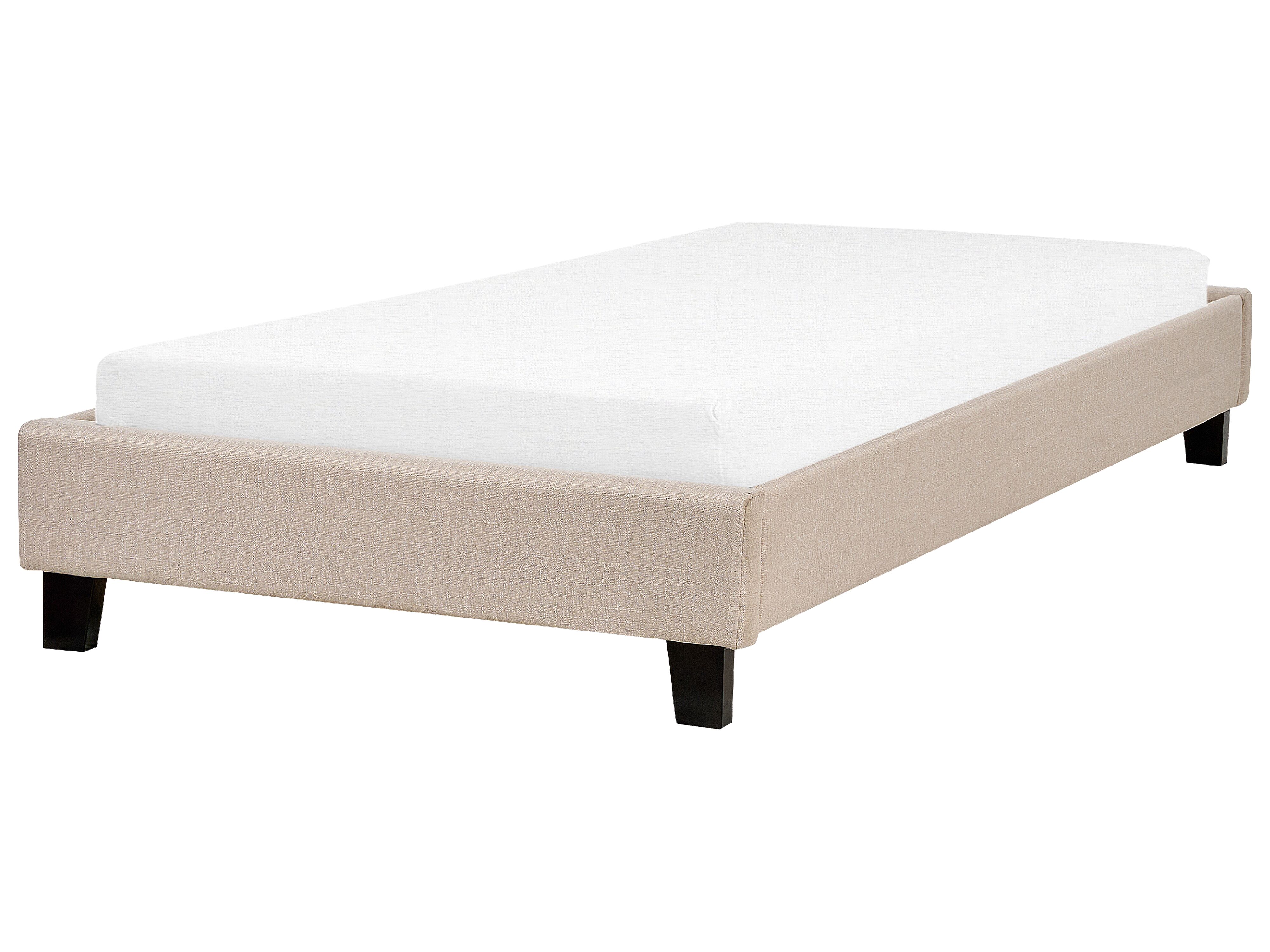 Bed without Headboard Fabric ROANNE 90 x 200 cm (EU Single) Beige