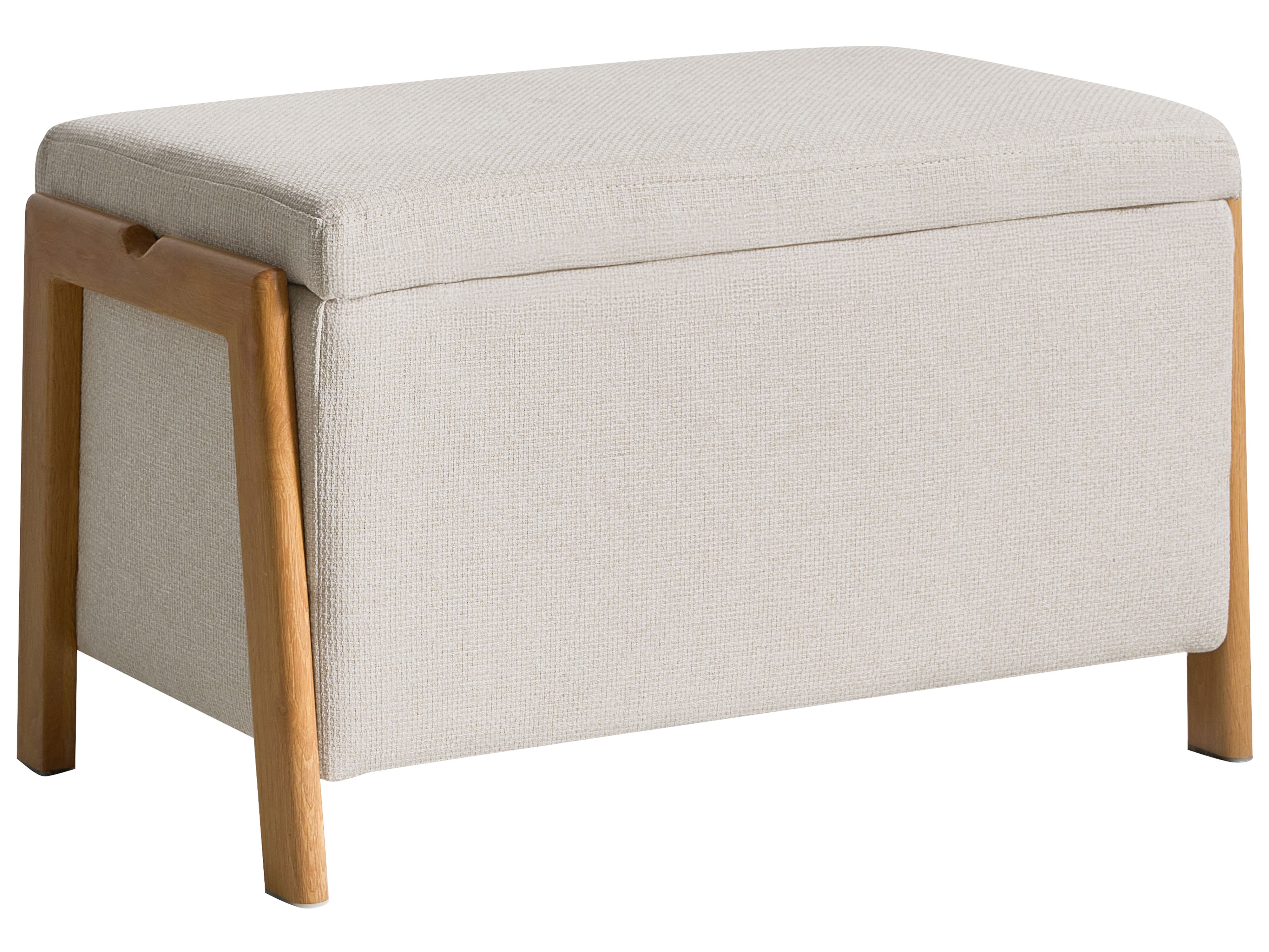Upholstered Storage Bench EDLAND Fabric Light Beige