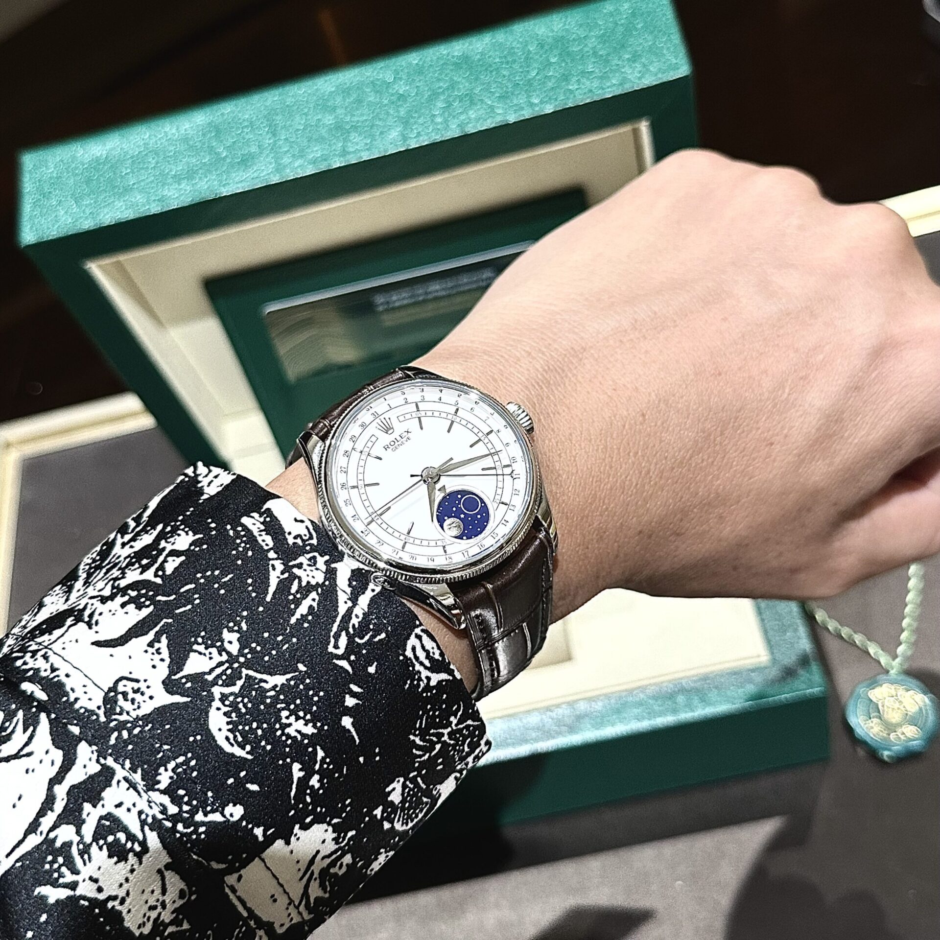 Rolex Replica 1:1 Watch Cellini Moonphase 50535 Brown Leather Strap 39mm - Top club