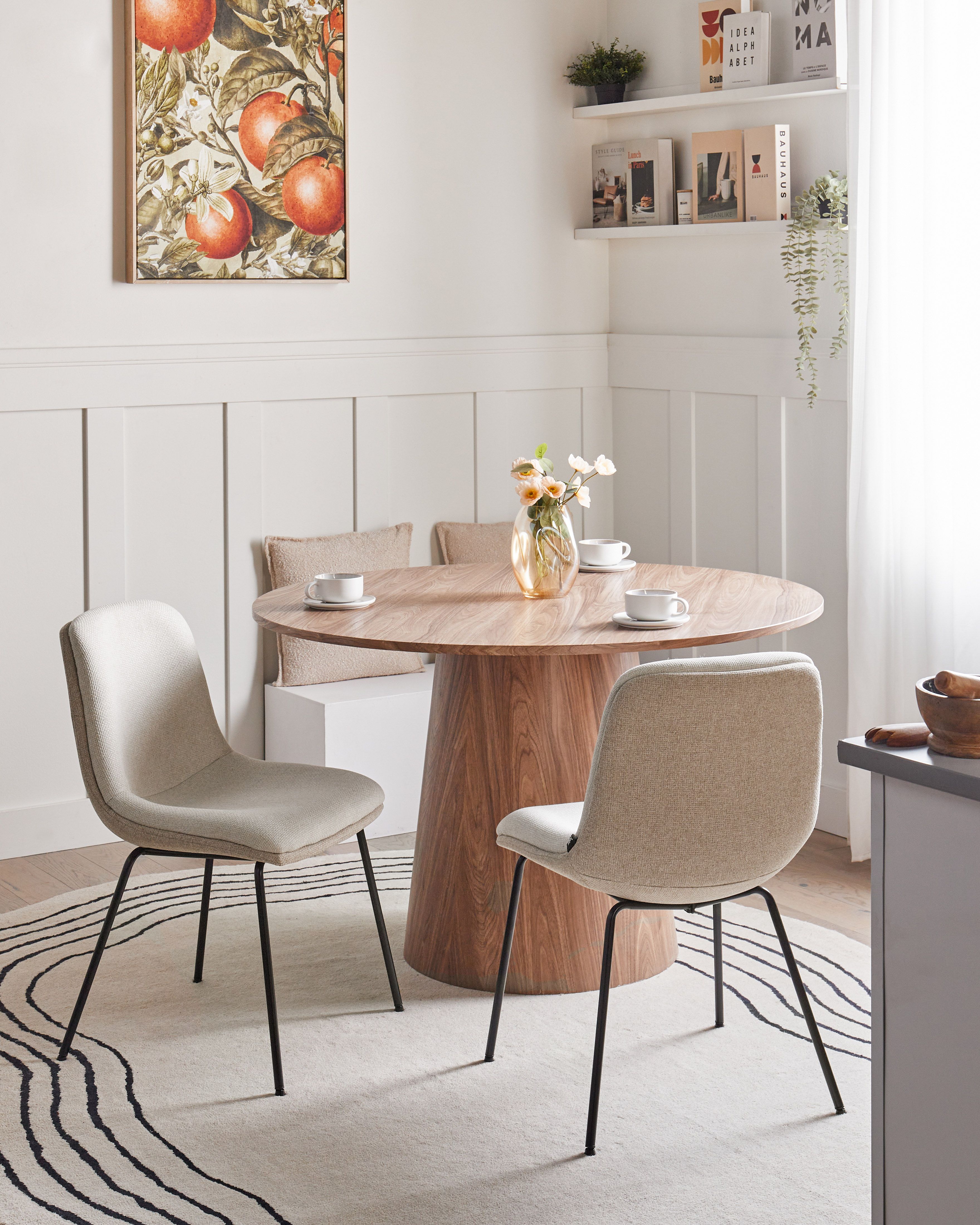 Set of 2 Dining Chairs LORIDA Fabric Beige