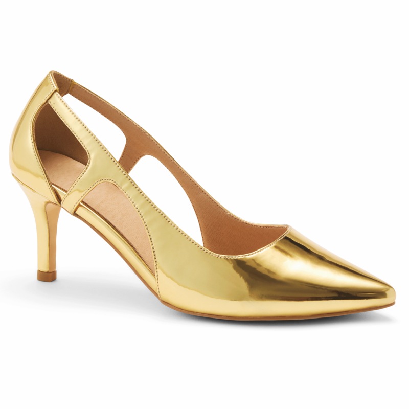 Midnight Velvet Women's Metallic Pump with Cutouts - MIDNIGHT VELVET CATALOG