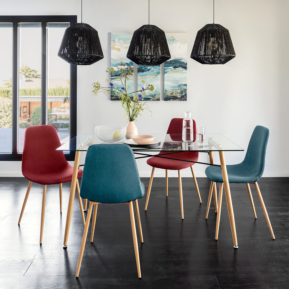 Chair "Roka" Velvet, Duck Blue