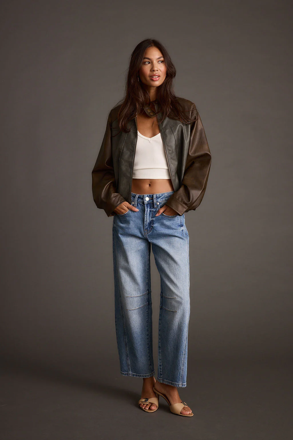 Bowery Color Block Moto Jacket