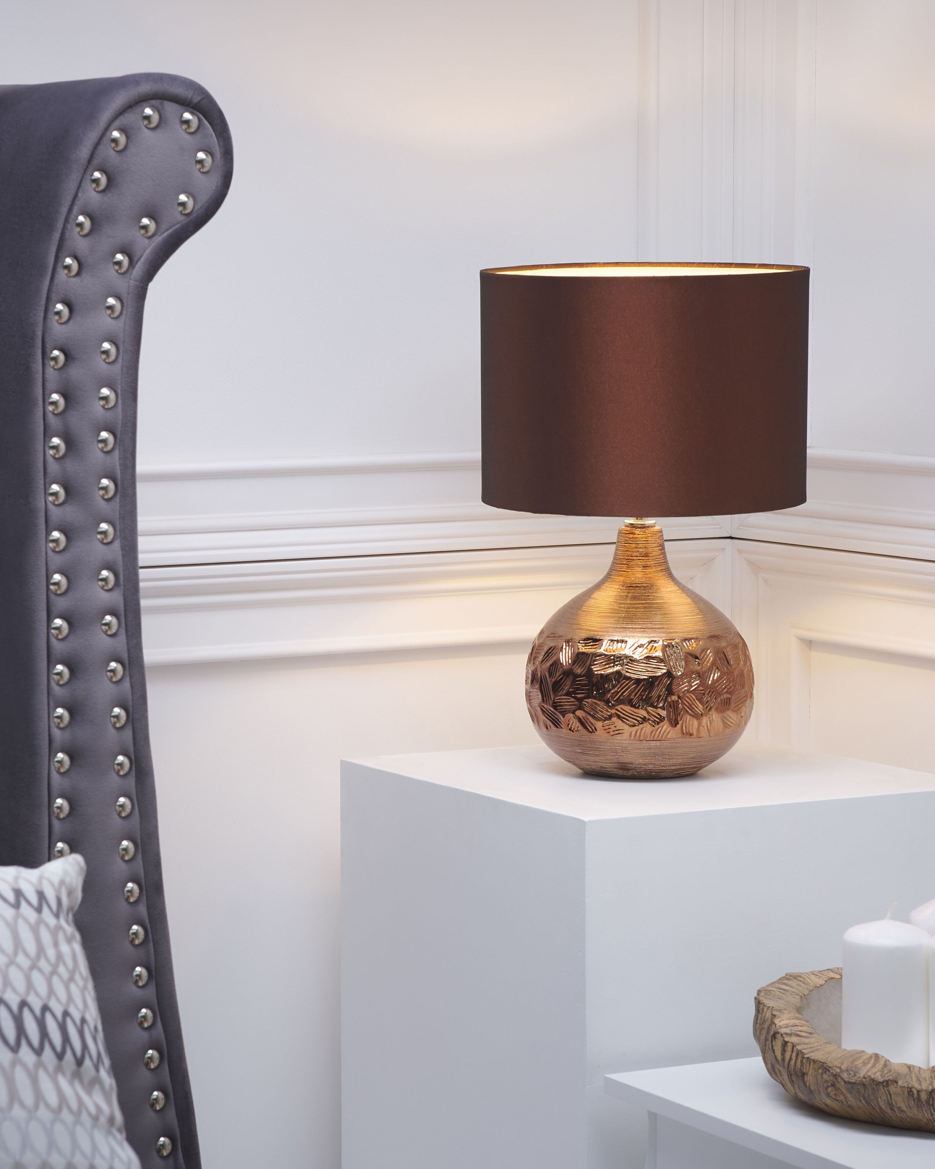 Table Lamp YAKIMA Porcelain Brown