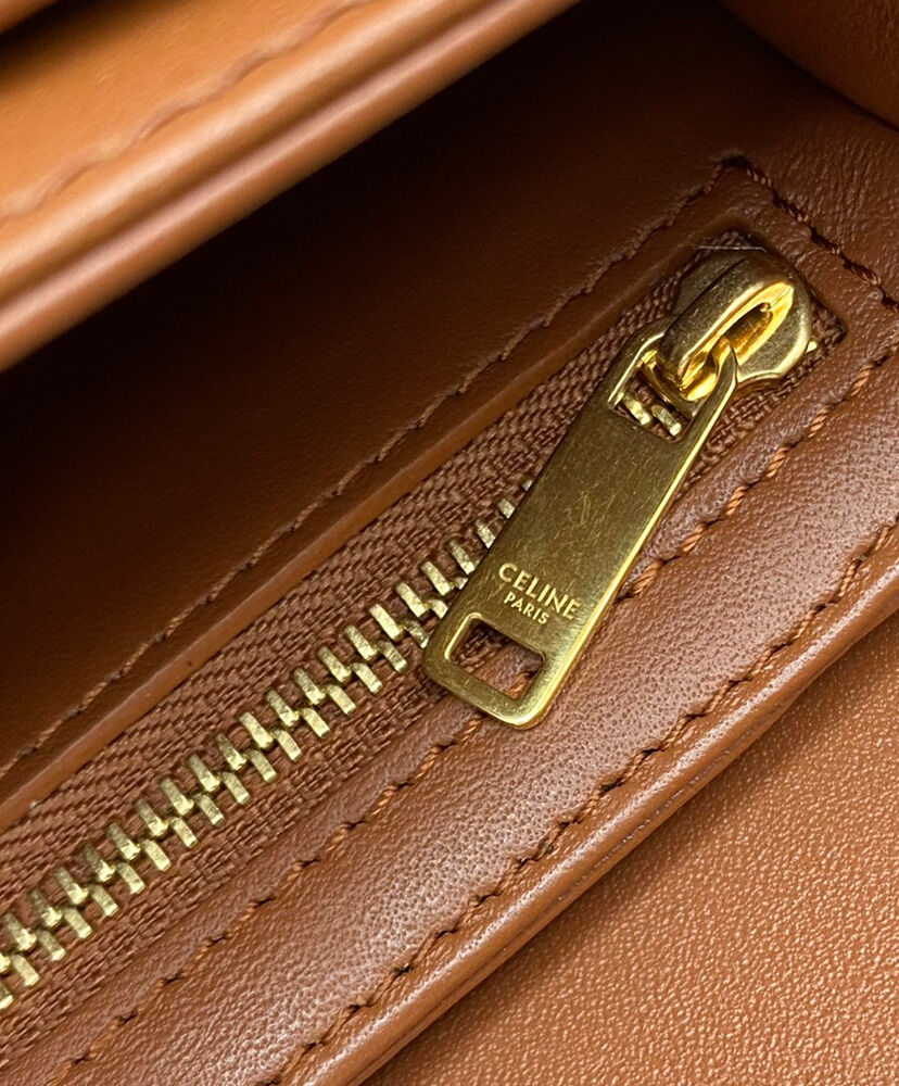 Celine Teen Besace Triomphe In Triomphe Canvas And Calfskin Coffee1:1High-quality replica