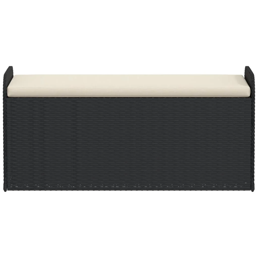 vidaXL Storage Bench with Cushion Outdoor Garden Seat Furniture Poly Rattan - Image 16