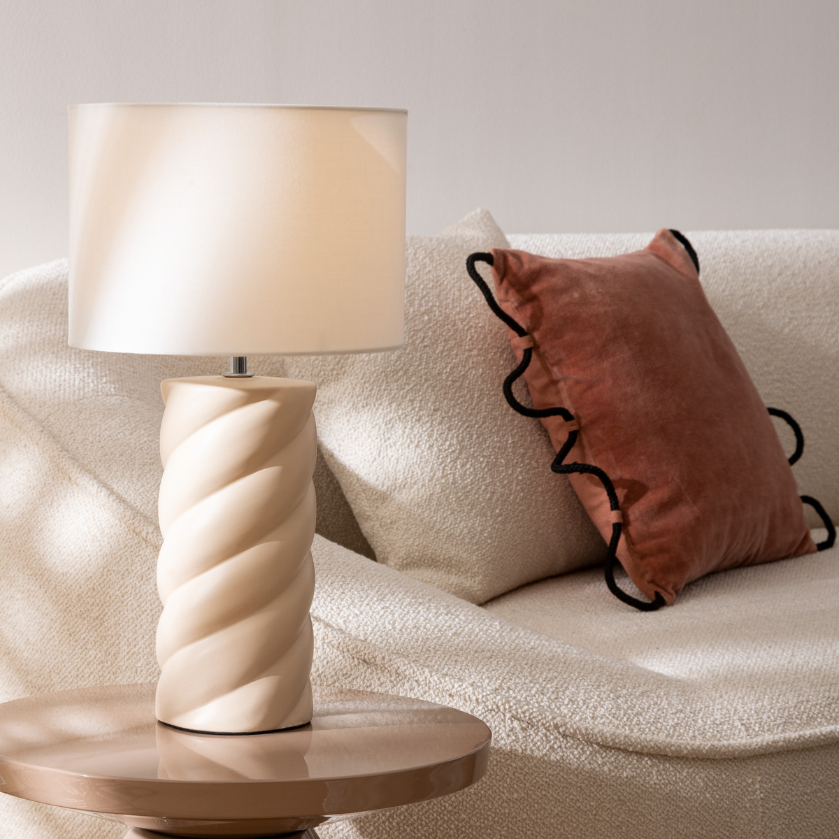 Table lamp "Noly" Ceramic, Beige, H.44 cm