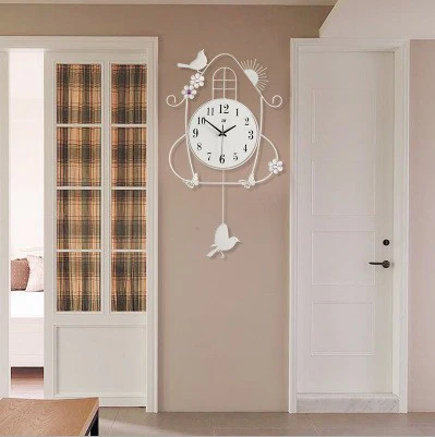 Creative Black Iron Swing Wall Clock