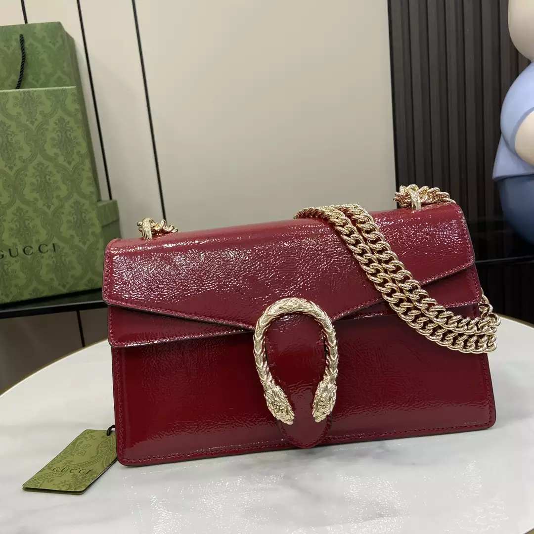 Dionysus Small Shoulder Bag in Rosso Ancora Patent Leather1:1High-quality replica