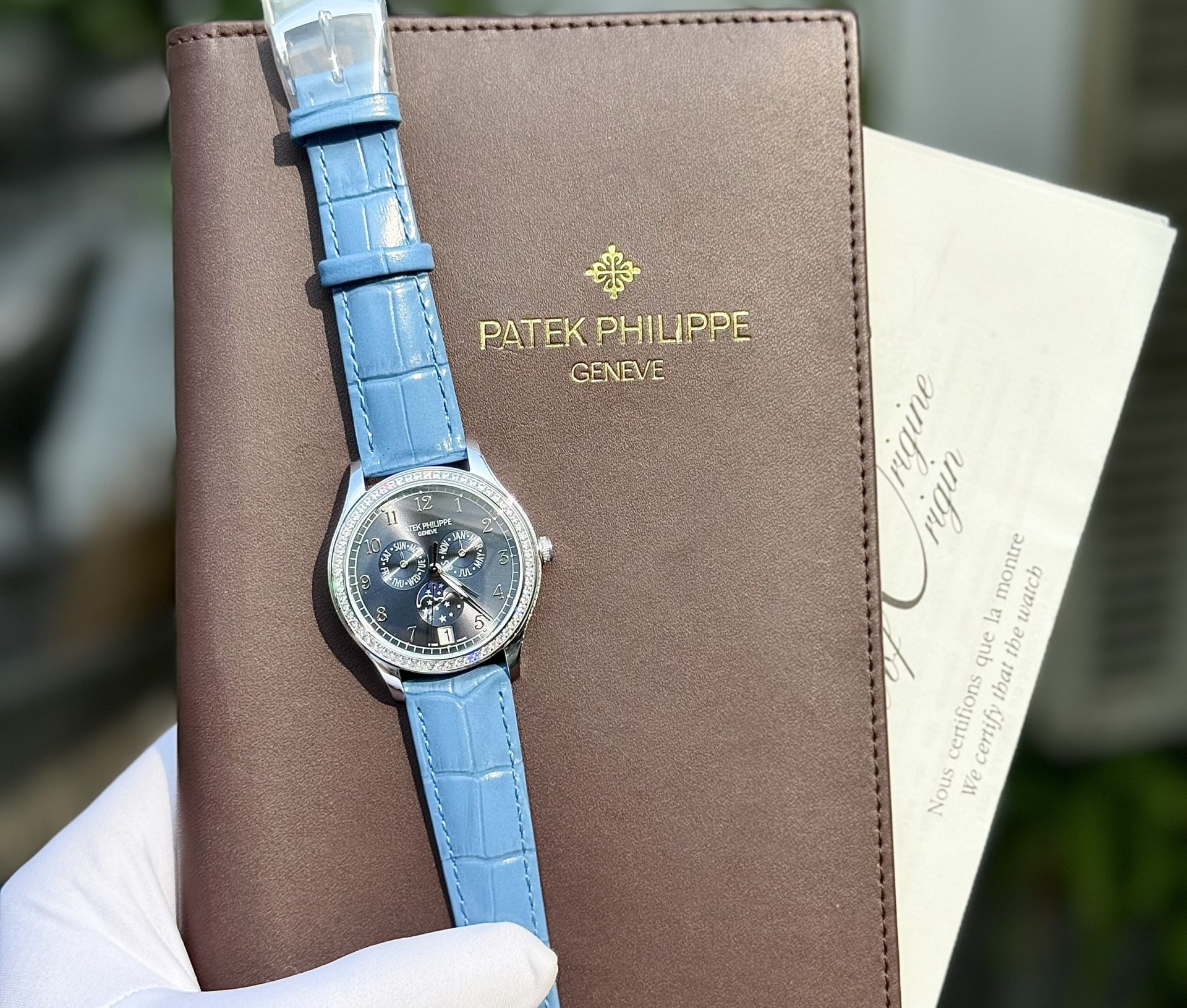 Patek Philippe Replica Watches Complications 4947G Blue Dial Leather Strap 38mm - Top club