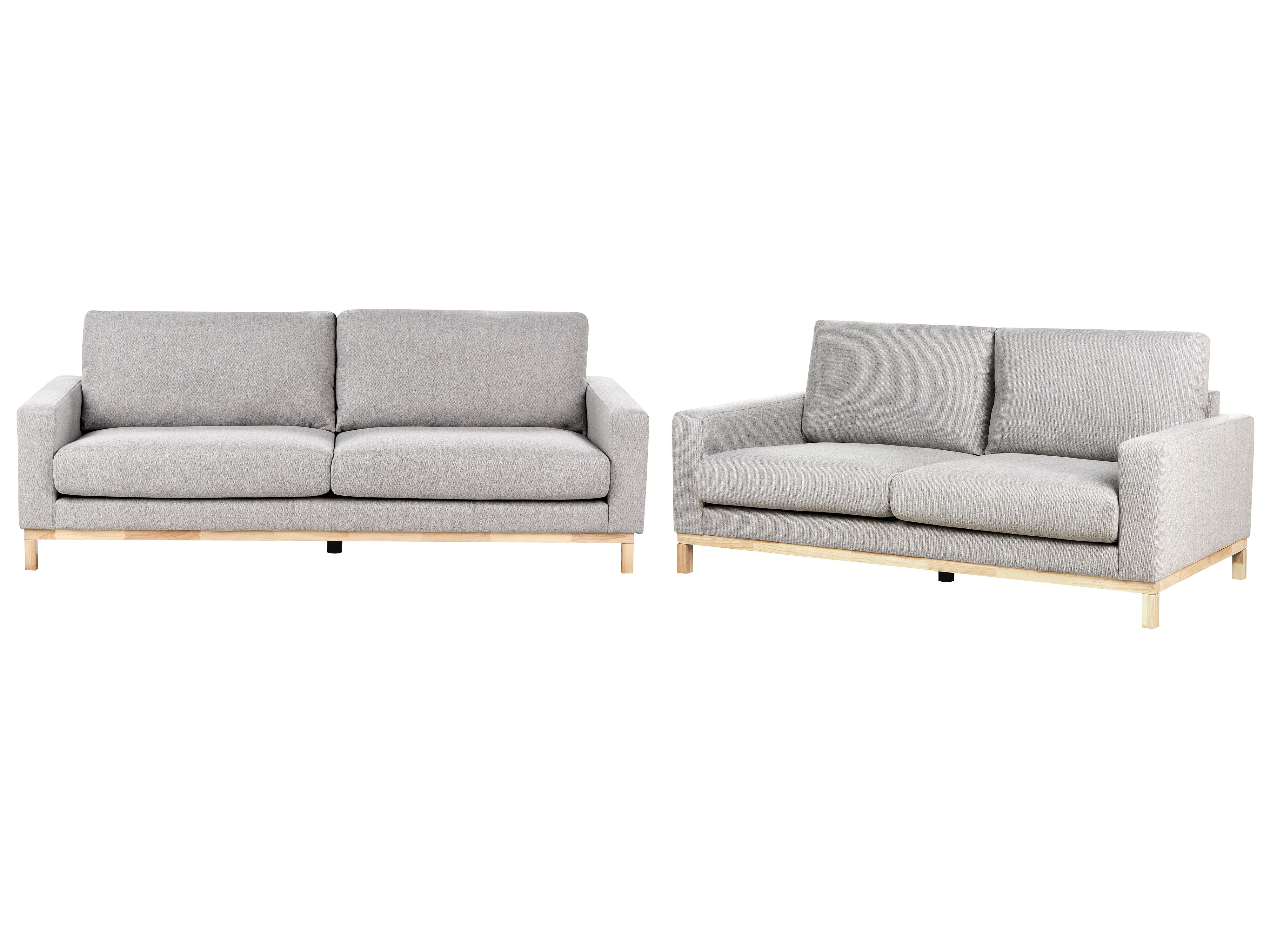 Living Room Set 5 Seater SIGGARD Fabric Grey