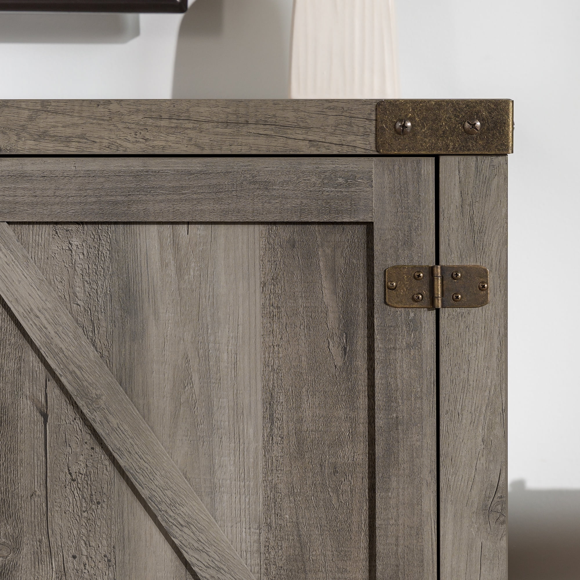 Walker Edison Modern Farmhouse Barn Door TV Stand for TVs up to 65", Grey Wash - Image 12