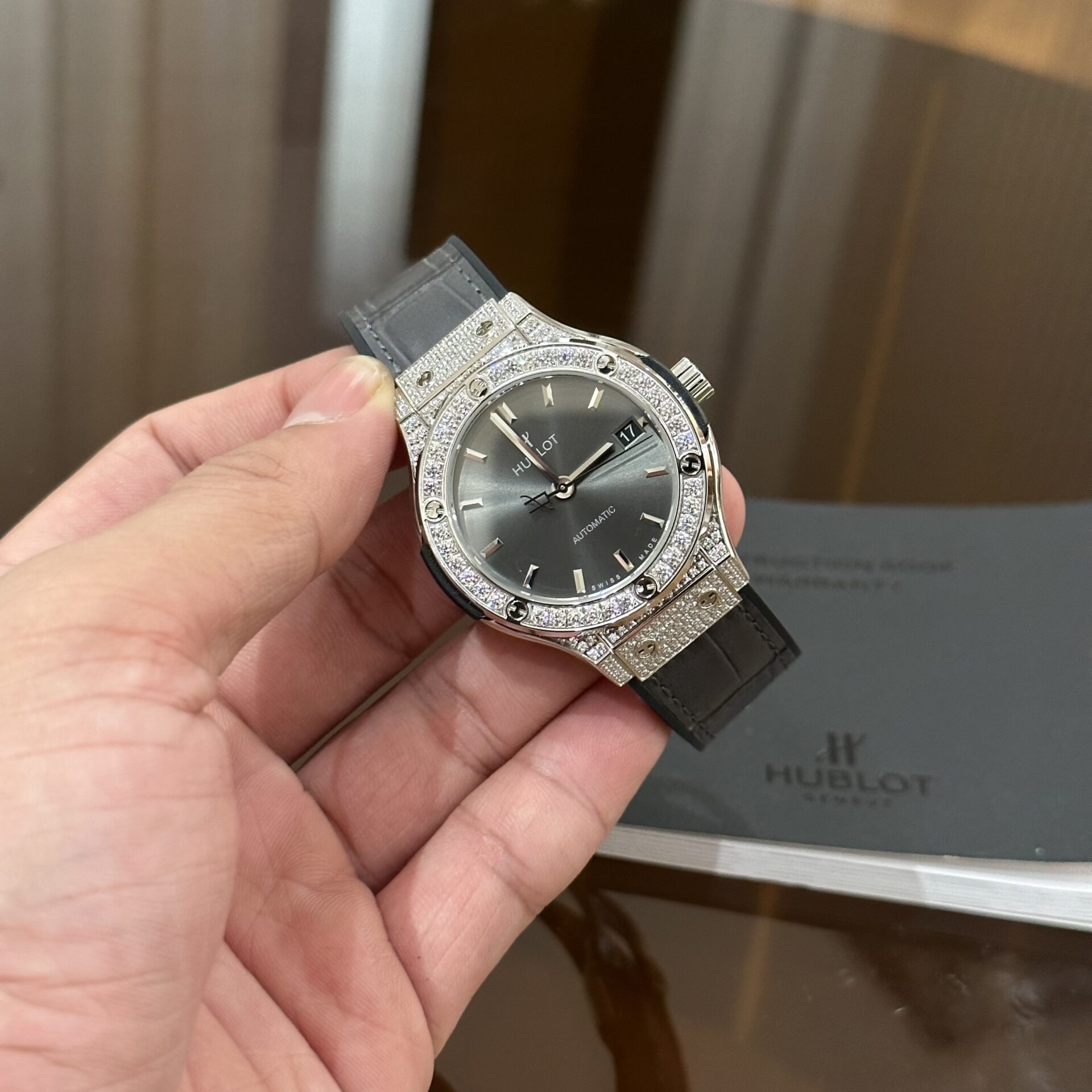 Hublot Classic Fusion Grey Dial With Diamond Bezel HB Factory 38mm - Top club