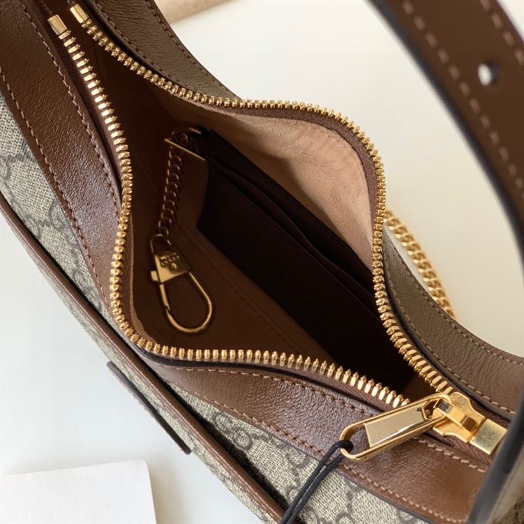 Half-moon-shaped mini bag with Interlocking G Beige and ebony – GB1161:1High-quality replica