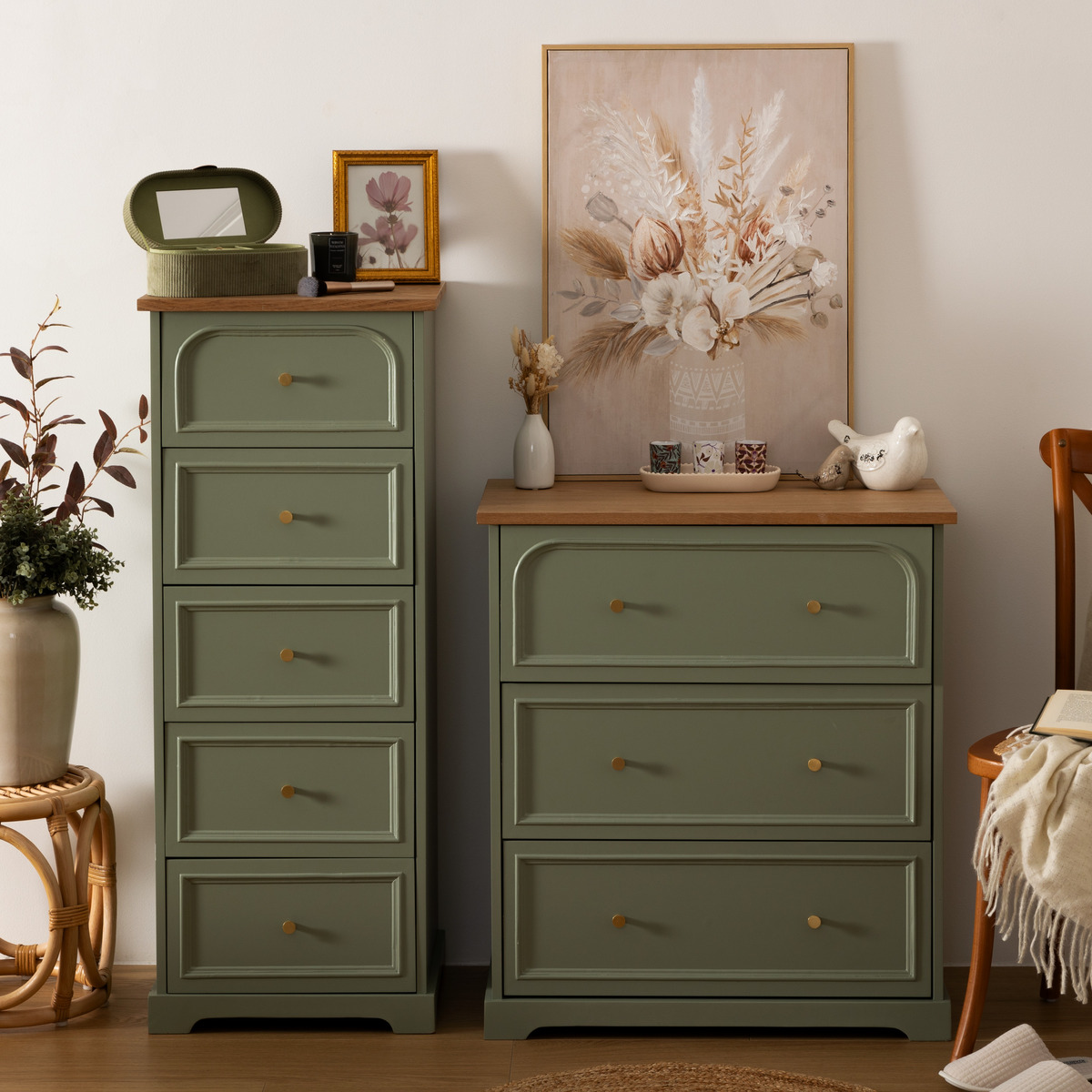 Dresser "Mohea" Celadon green, 3 drawers