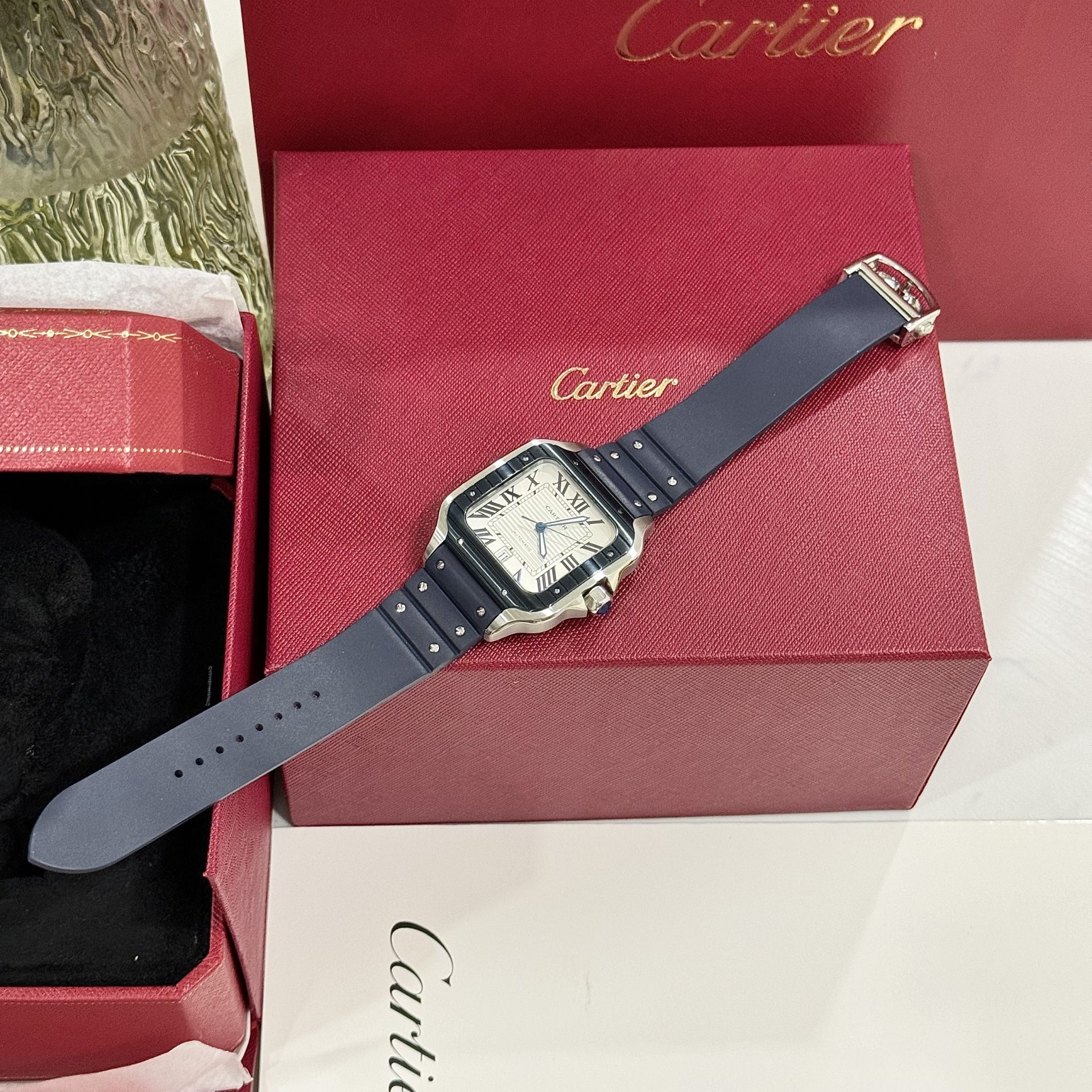 Cartier Replica Watch Santos White Dial Rubber Strap BV Factory 39.8mm - Top club