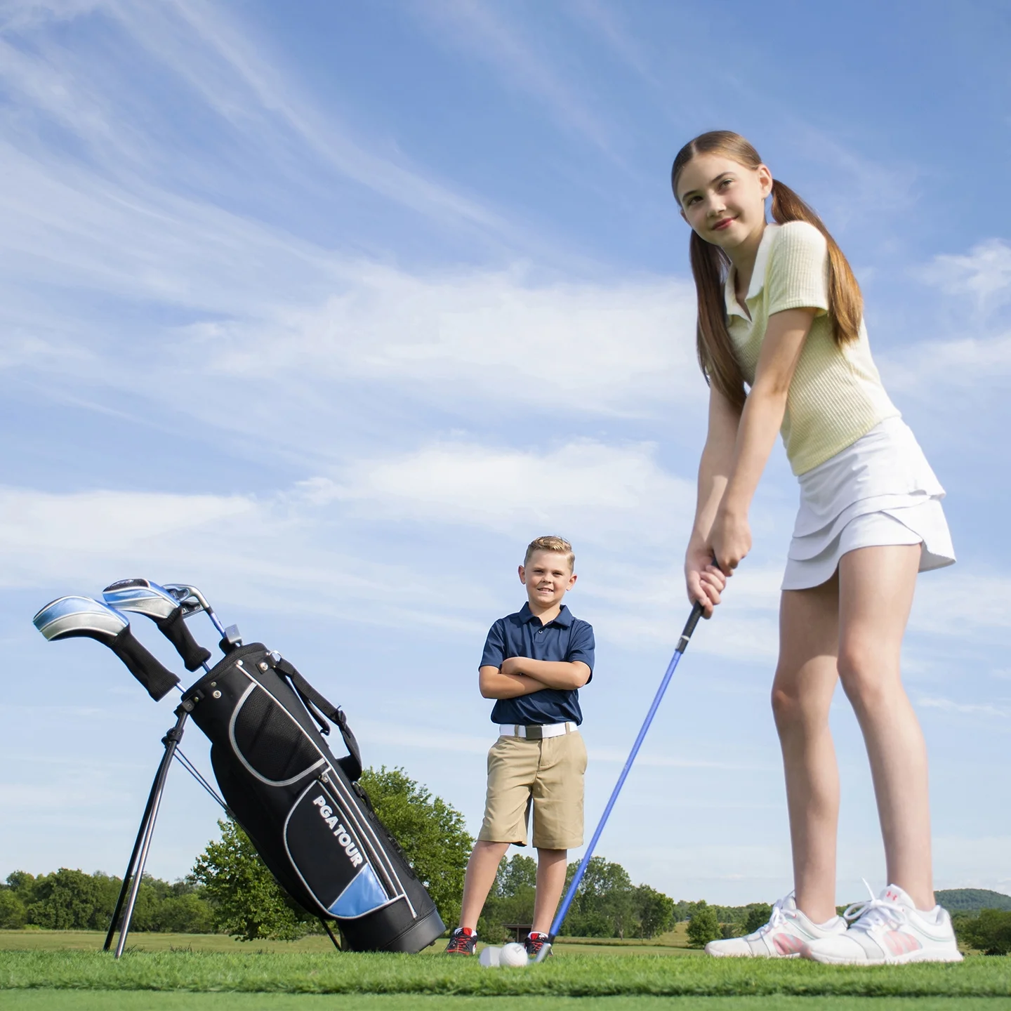 PGA Tour Right-Handed 10 Piece Kids Golf Club Stand Bag Set; Player Height 4'8 - 5'2", Ages 8-12 - Image 7