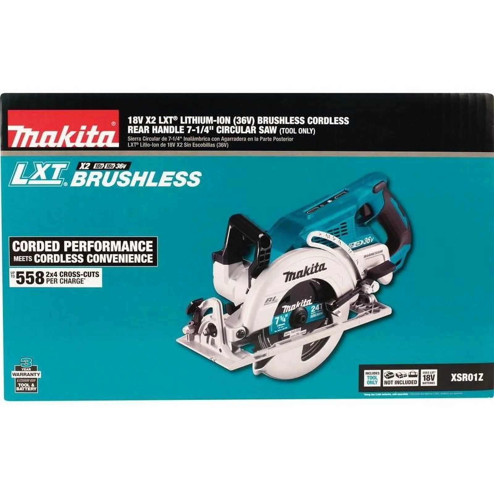 Makita Circular Saw, 7.25 in Dia, 5100 RPM XSR01Z - Image 9