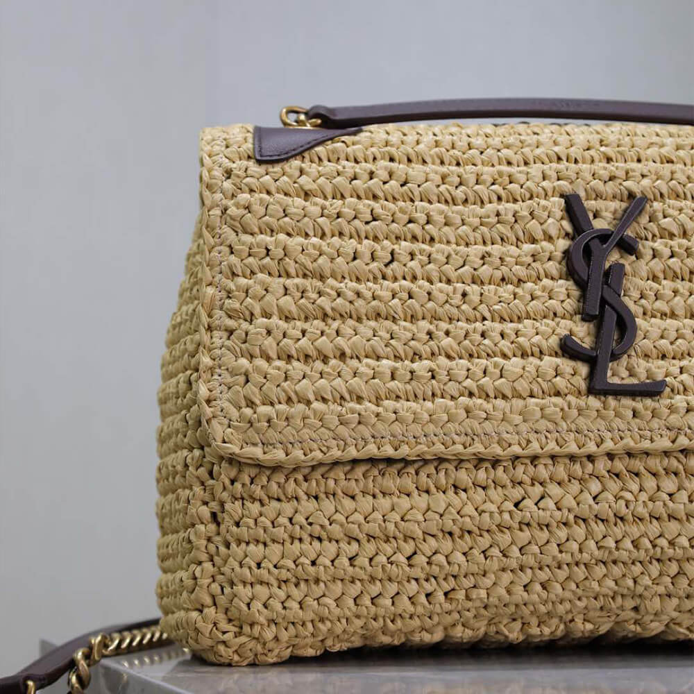YSL Saint Laurent Niki Chain Medium Bag In Raffia1:1High-quality replica