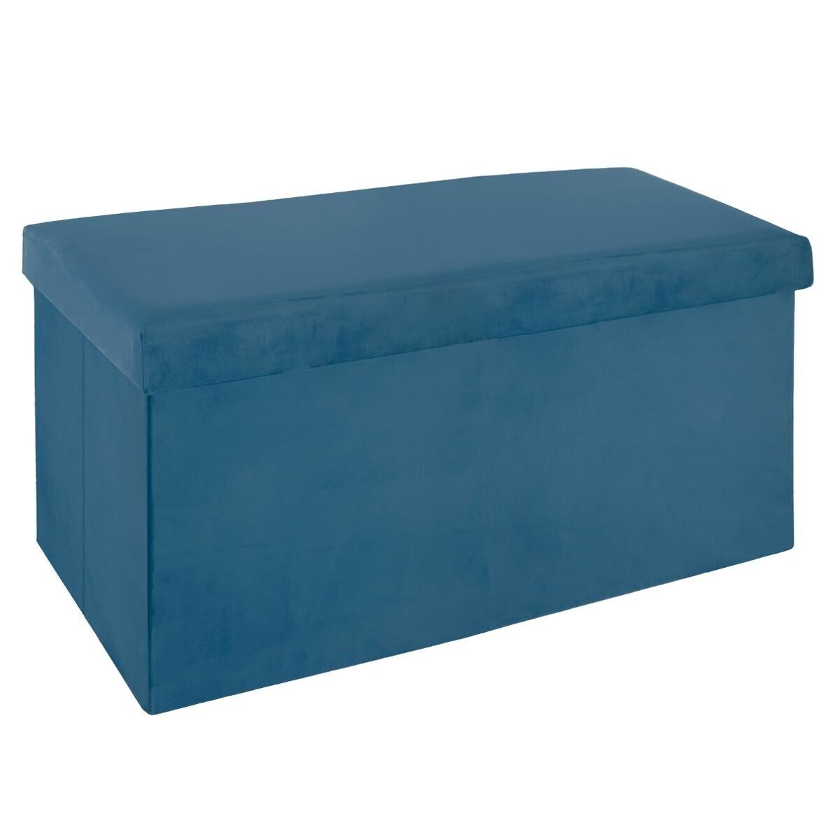 Double folding pouf "Tess" Velvet, blue