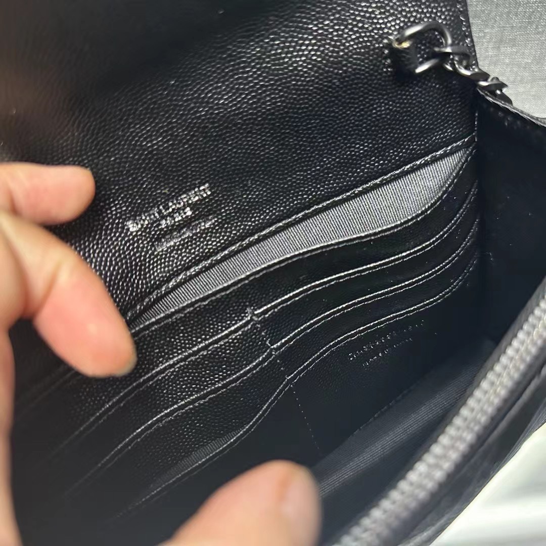 YSL Chain Shoulder Bag - Black Leather & Black Hardware1:1High-quality replica