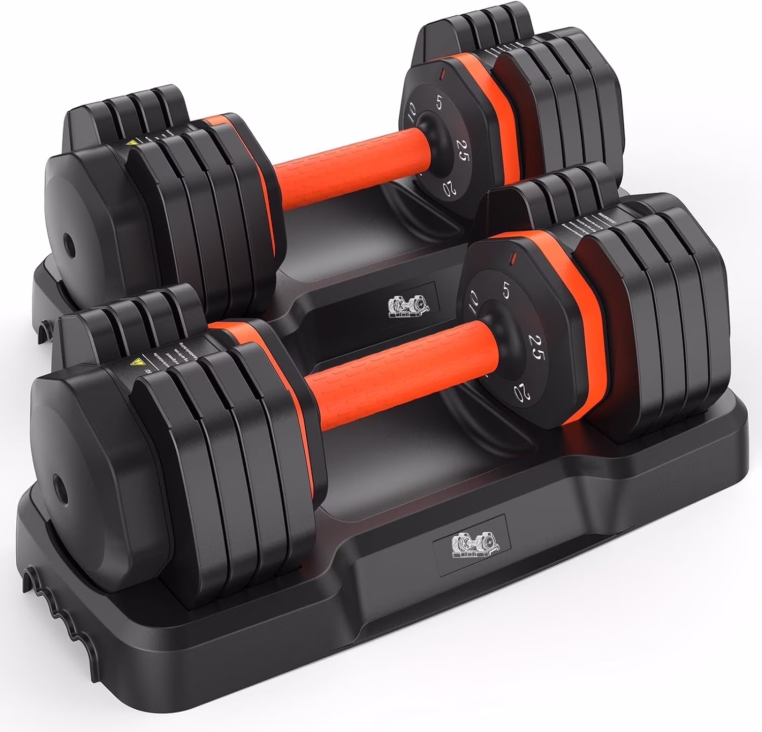 UPGO Adjustable Dumbbells Set 25LB A Pair Dumbbells Weights, 5 in 1 Free Weights 5/10/15/20/25lb/50lb Dumbbell with Anti-Slip Handle, Suitable for Home Gym Exercise Equipment