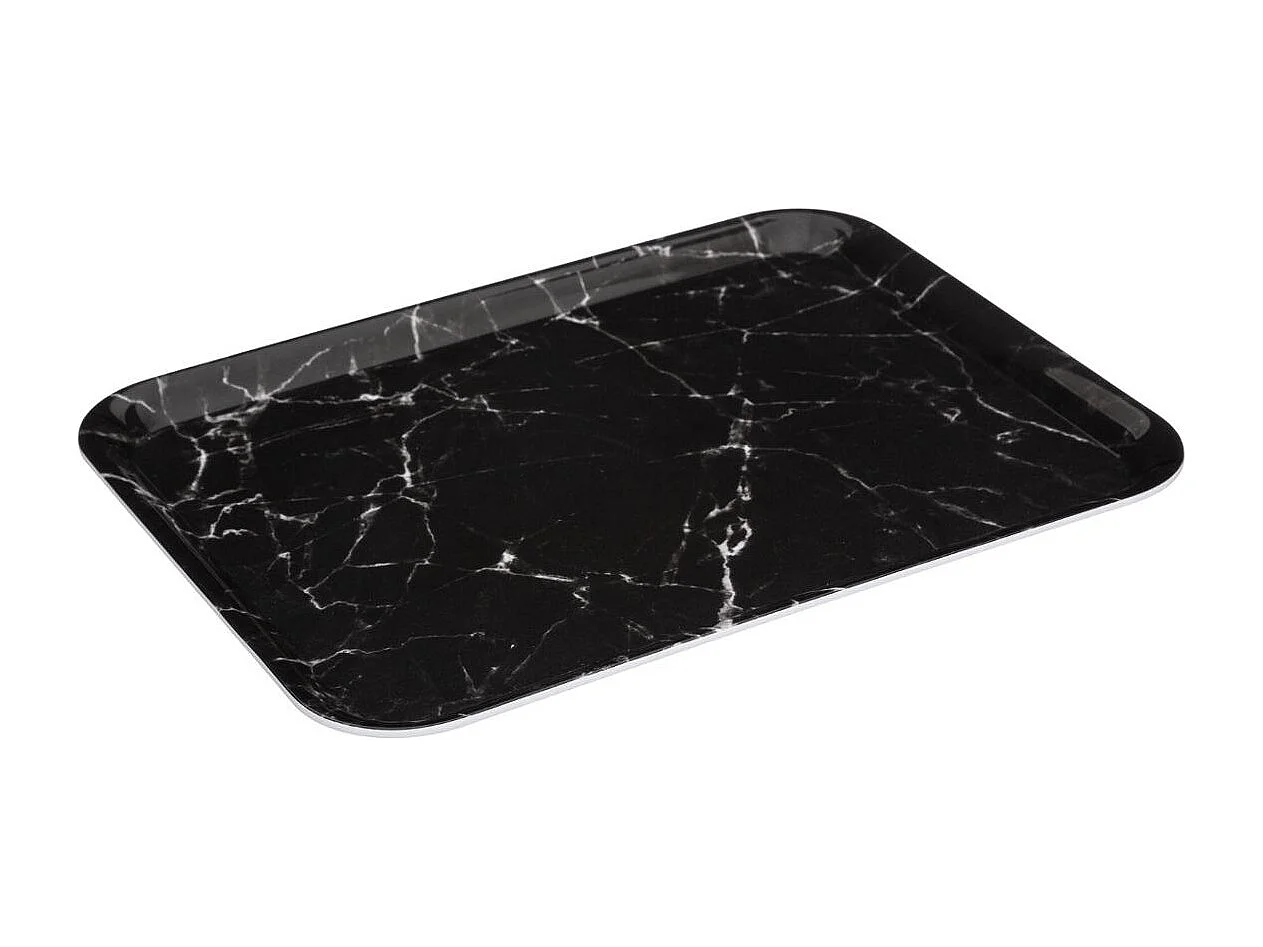 Plateau de service en mélamine effet  Marbre Noir 43 x 33 cm