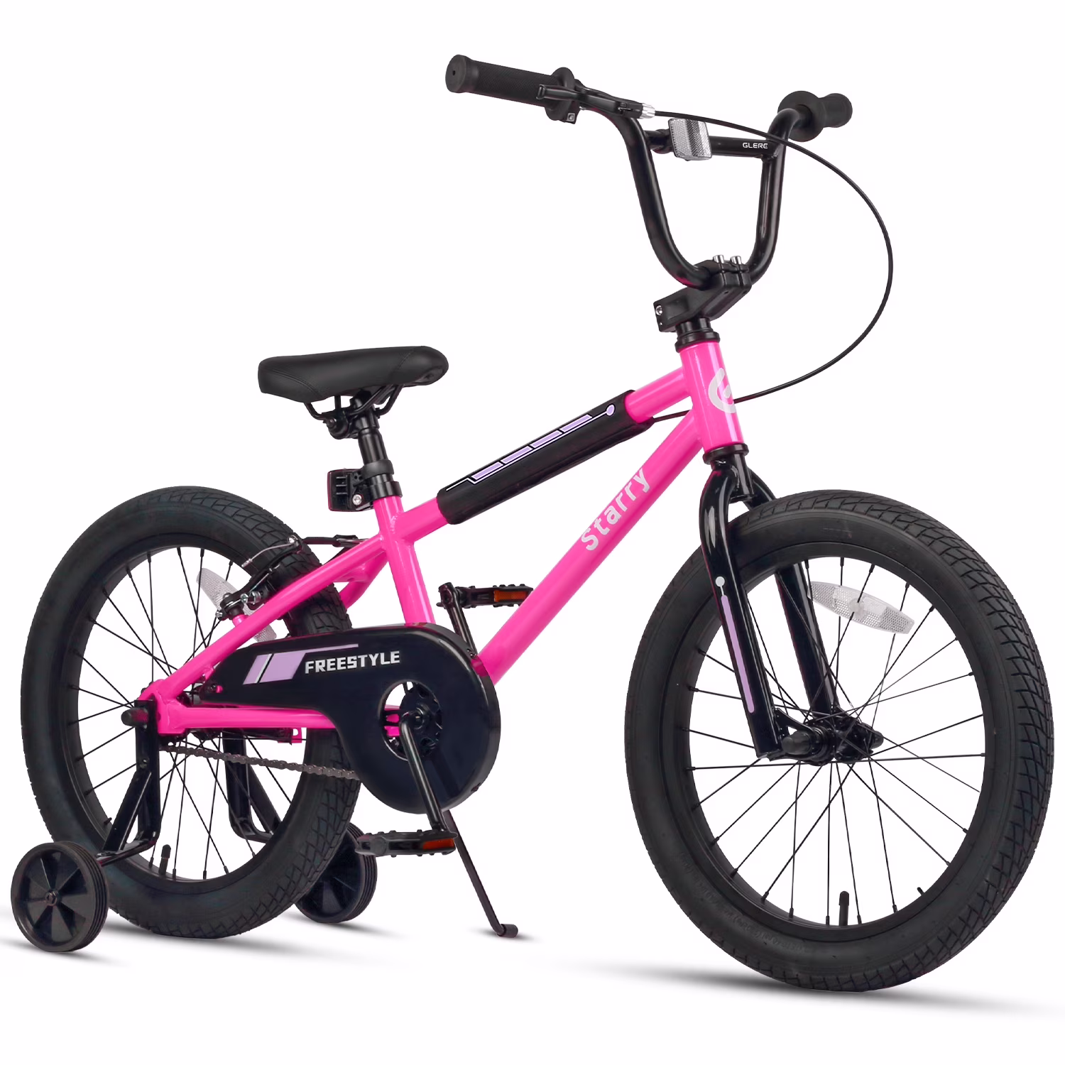 Glerc 14 Inch Little Kids Bike BMX Style Bicycle with Training Wheels Coaster Brake for 3 4 5 Years Old Boys Girls, Blue - Image 3