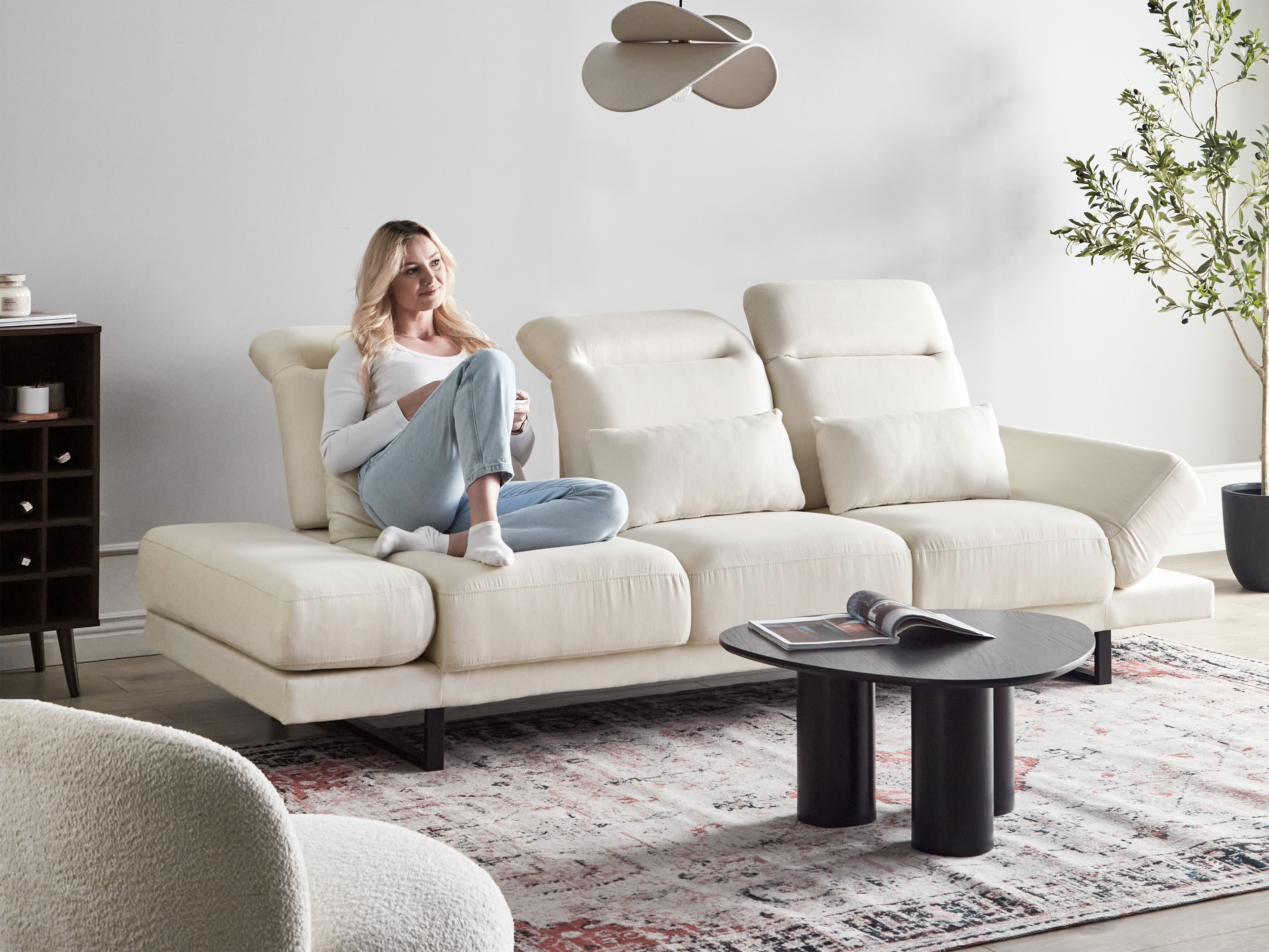 Sofa 3 Seater IKAST Fabric Off-White