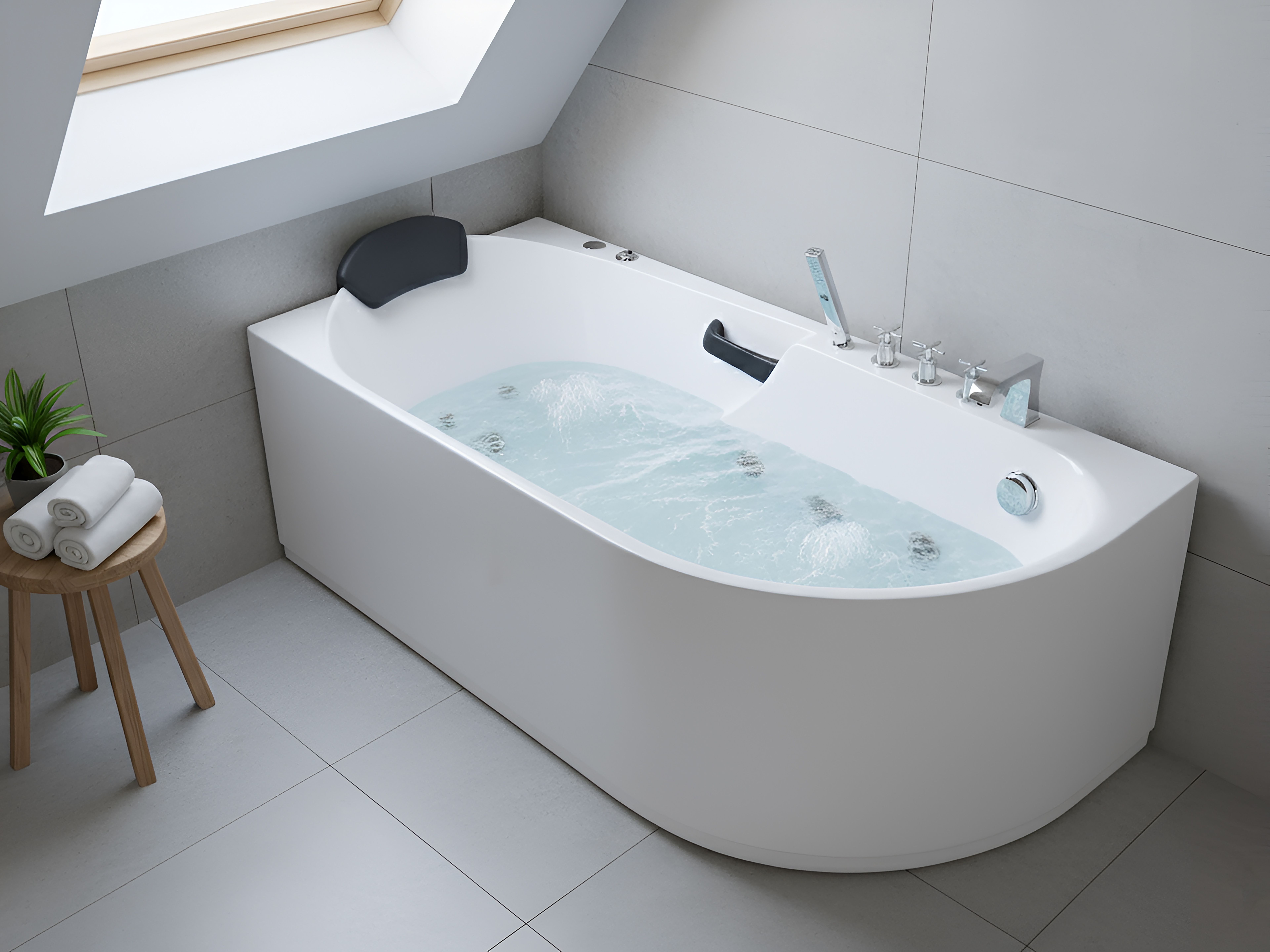 Hot Tub SAYULA Right Hand 1700 x 800 mm White