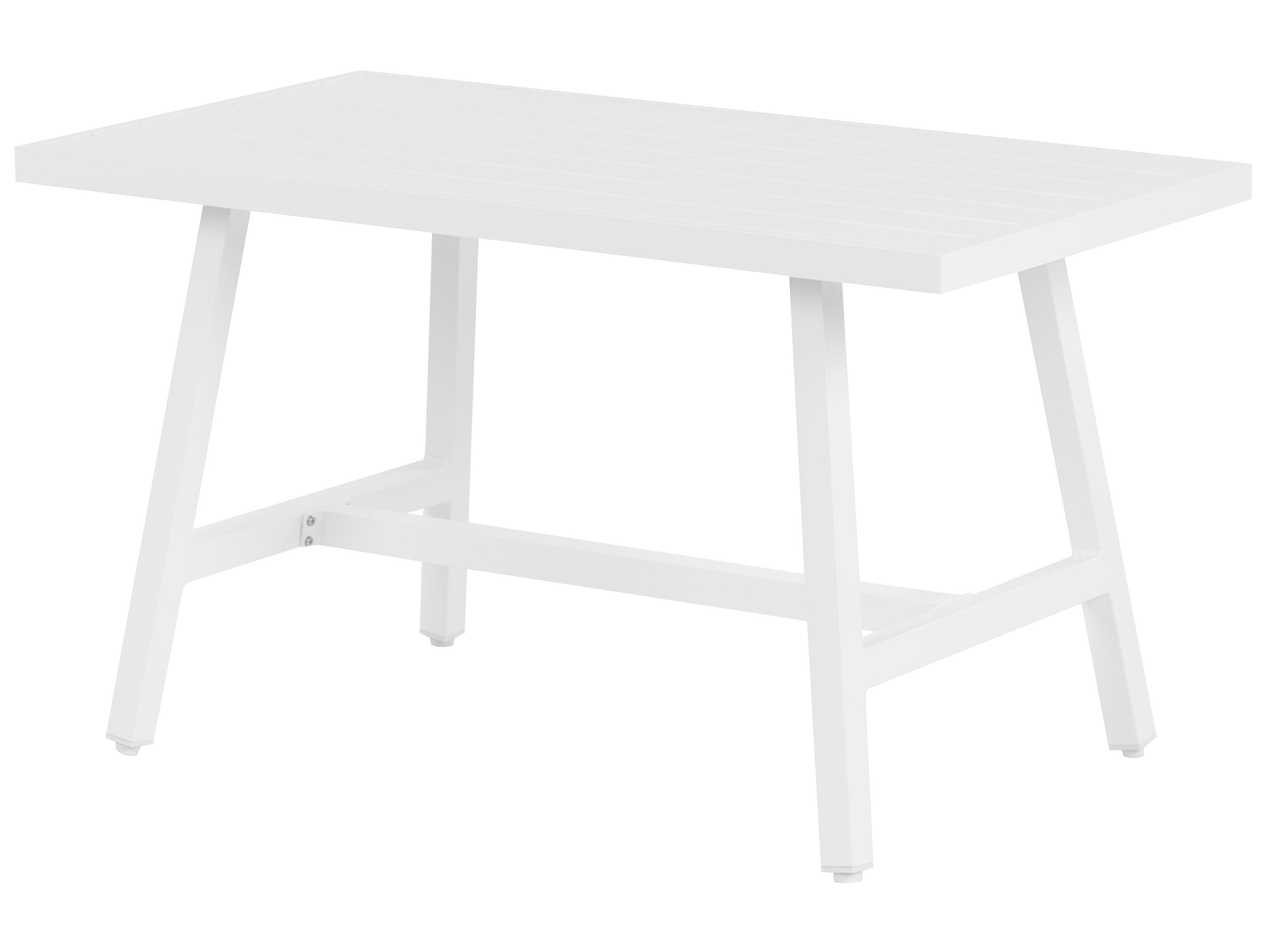 Garden Dining Table FRATTE 120 cm 64 cm Metal White