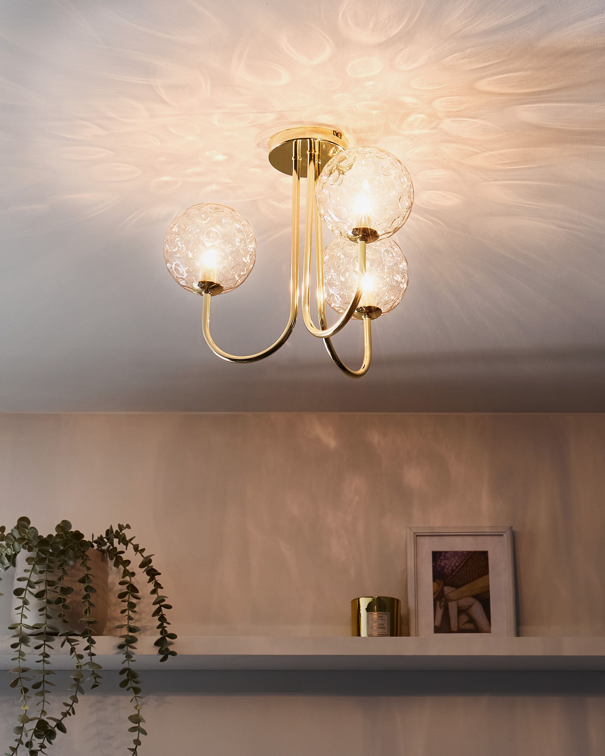 Ceiling Lamp ANADYR Glass Beige