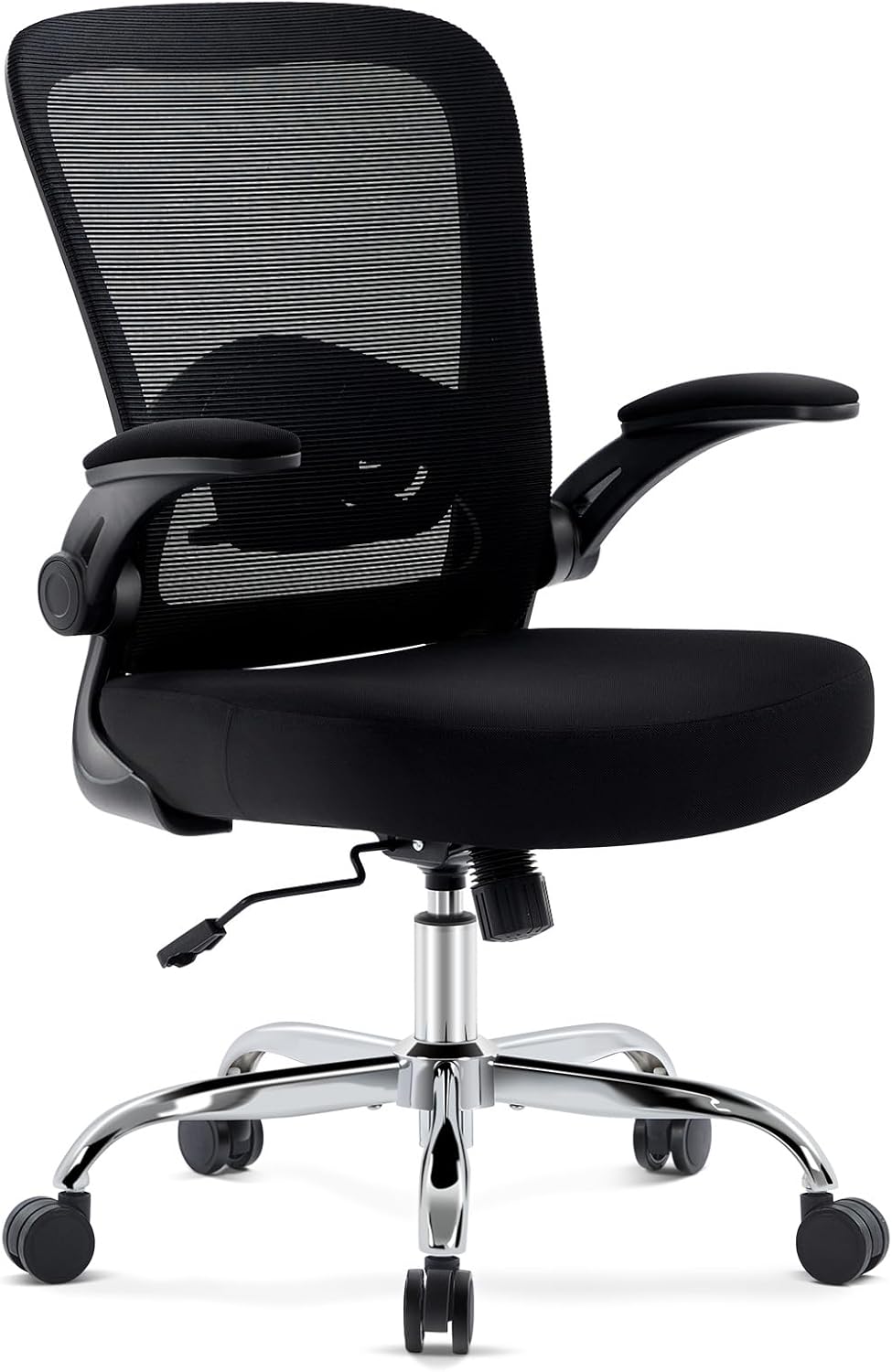 Office Chair,Ergonomic Mesh Desk Chair with Adjustable Lumbar Support,Computer Chair with Flip-up Armrests, Rolling Executive Chairs, Home Office Chair(Black)