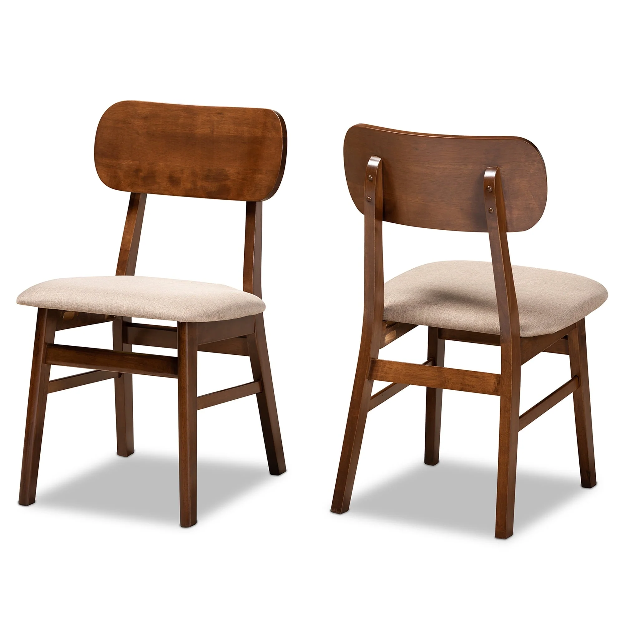 Baxton Studio Euclid Dining Chair, Set of 2, Sand