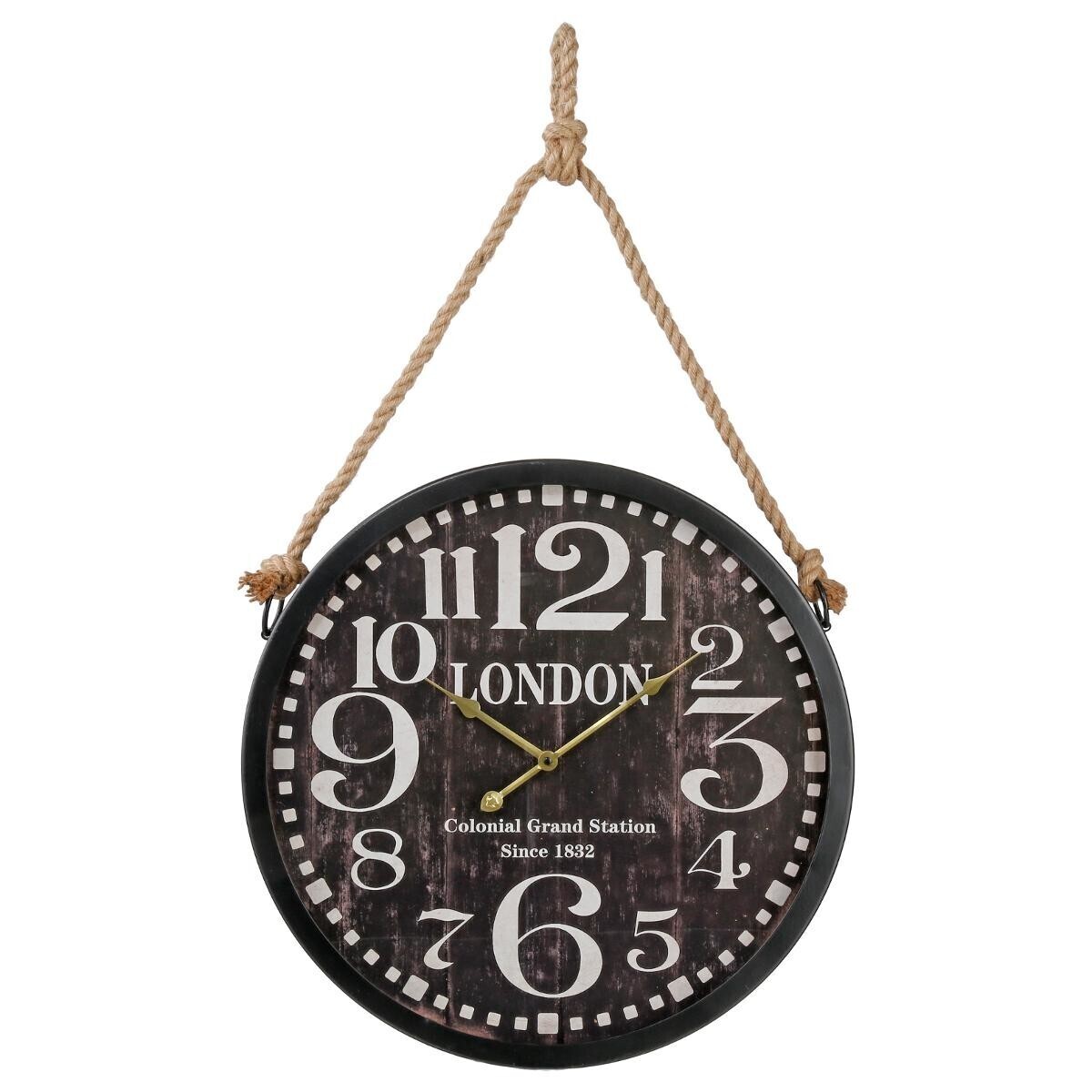 Metal clock Black, D.52 cm