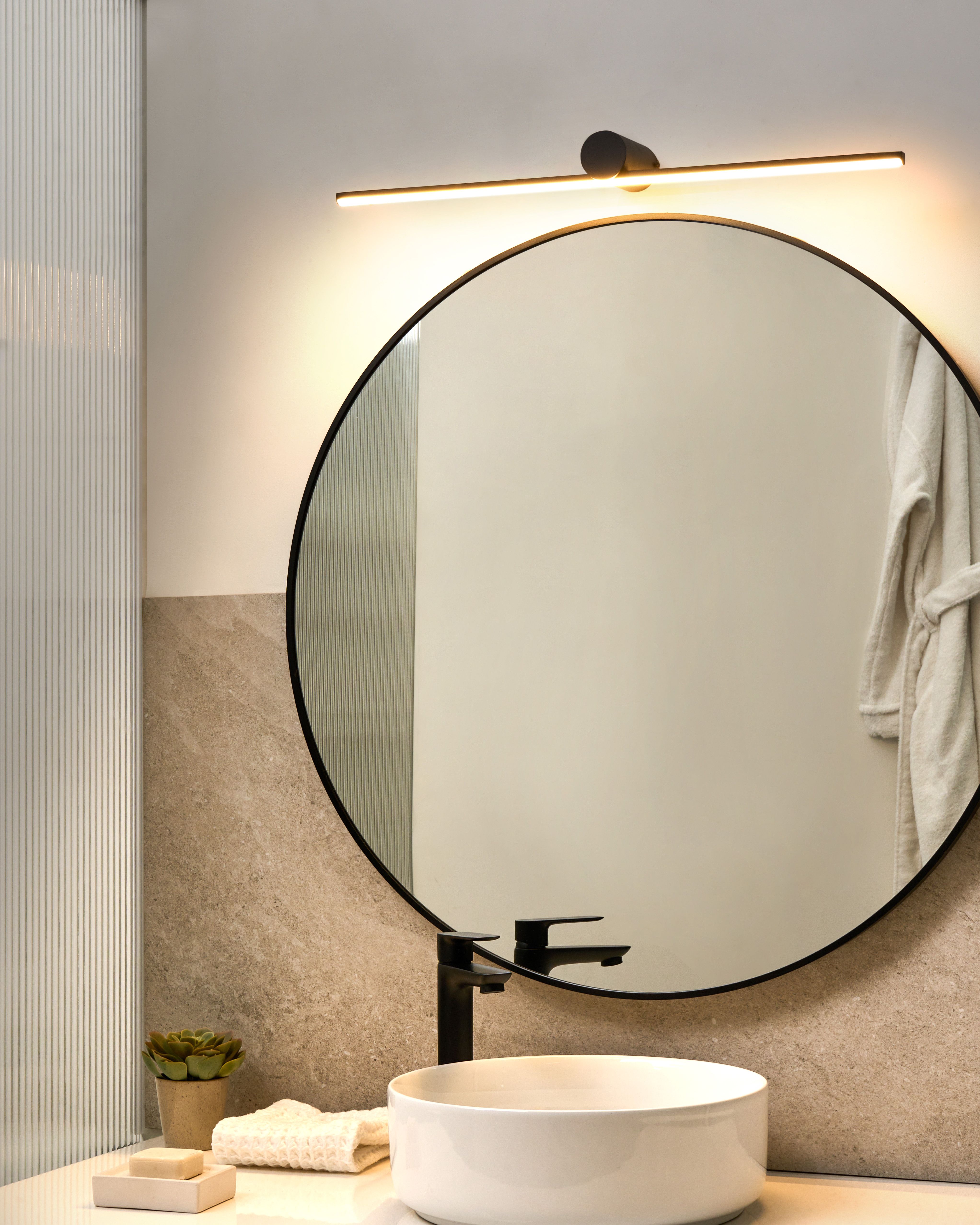 Picture and Mirror LED Light GABAS Metal Black