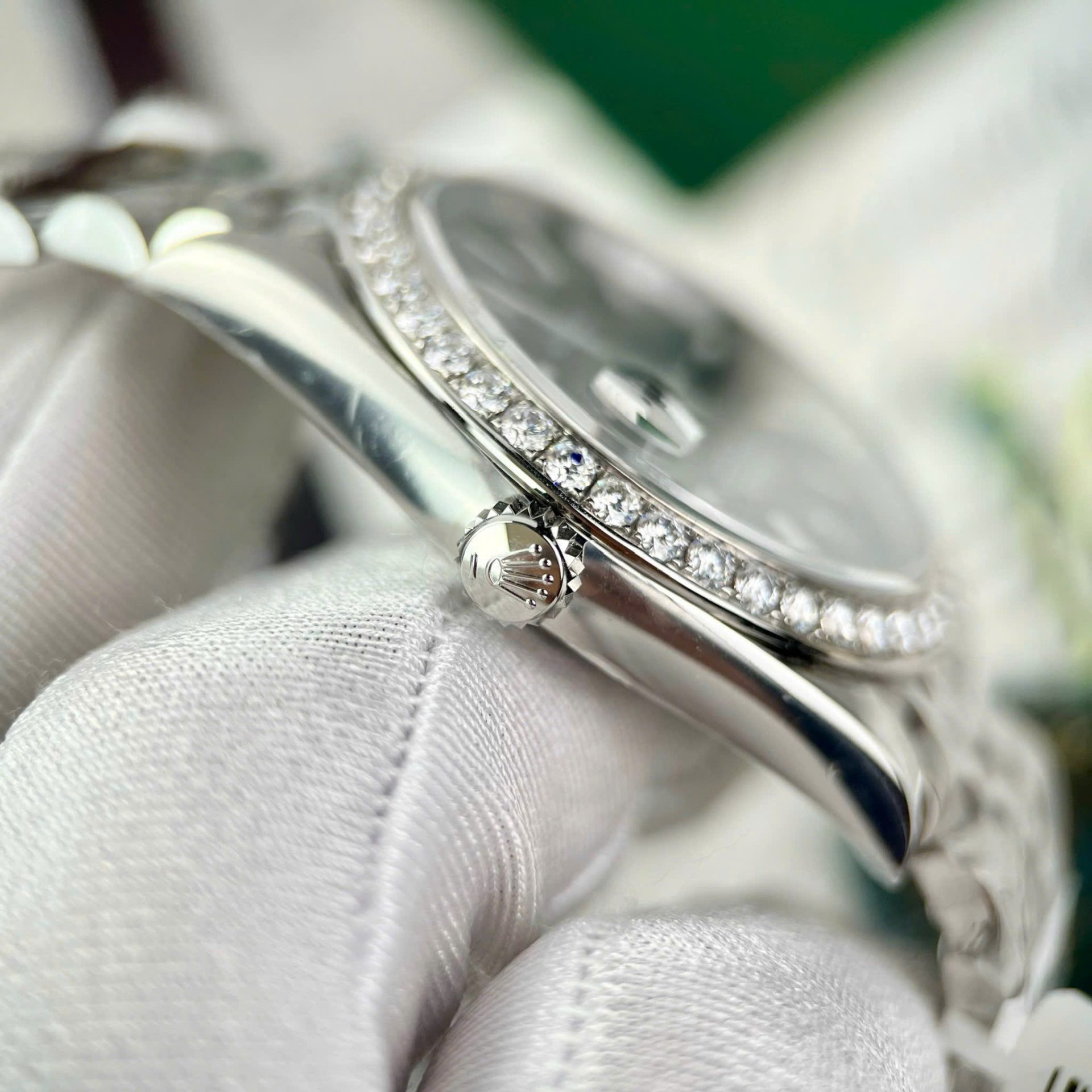 Rolex DateJust Green Dial Copies Watch Moissanite Diamonds Custom Clean Factory 41mm - Top club