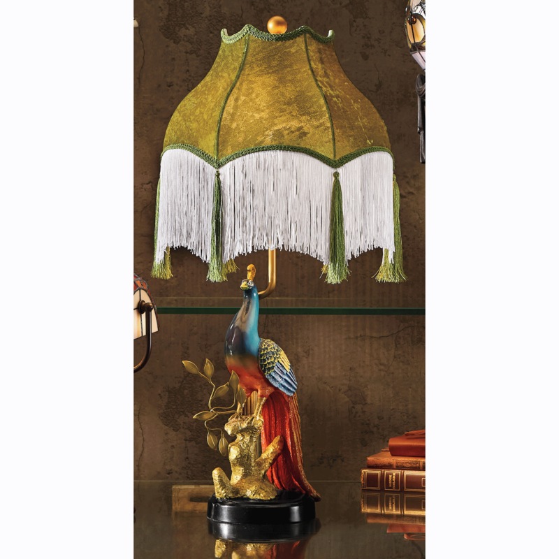 Regal Peacock Table Lamp - MIDNIGHT VELVET CATALOG