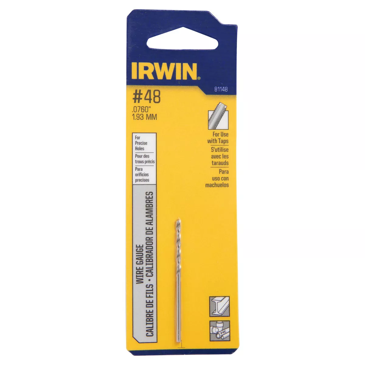 Irwin #48 Bright High Speed Steel Wire Gauge Drill Bit