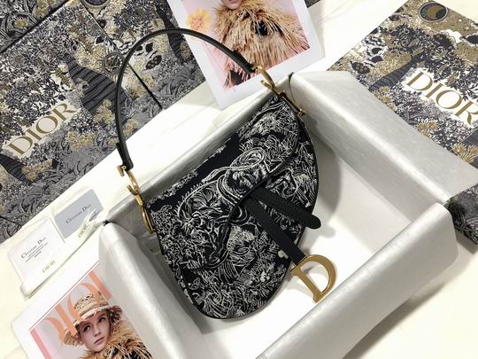 Saddle Bag Blue Toile de Jouy Reverse Jacquard – DB0801:1High-quality replica
