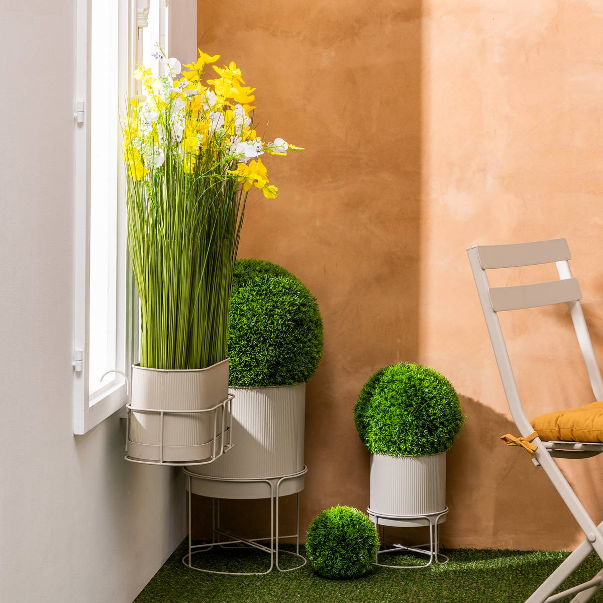 2 pots "Aze" Linen, D.30x44.3 cm