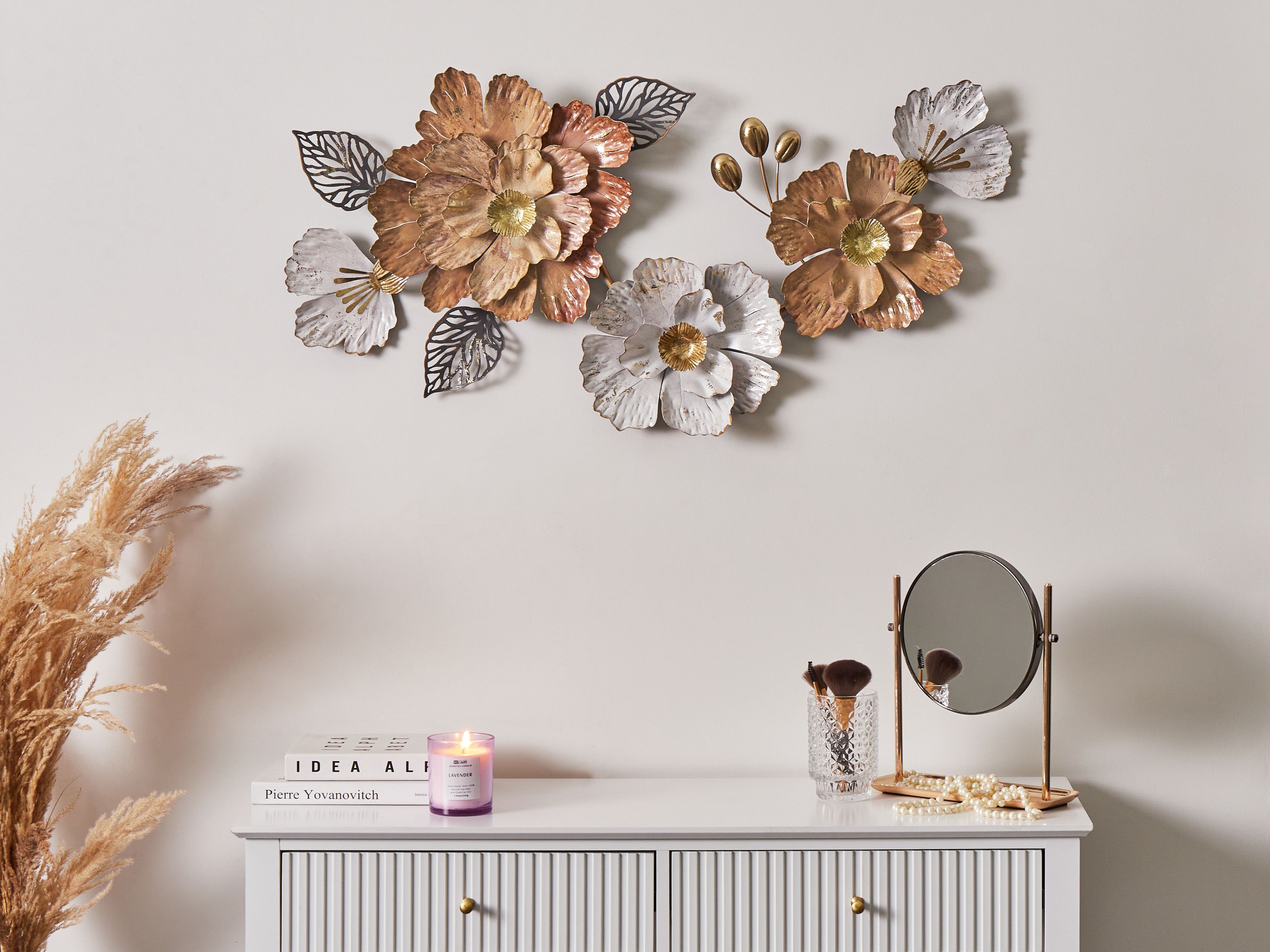 Wall Decor Flower CAESIUM Metal 95 cm Multicolour