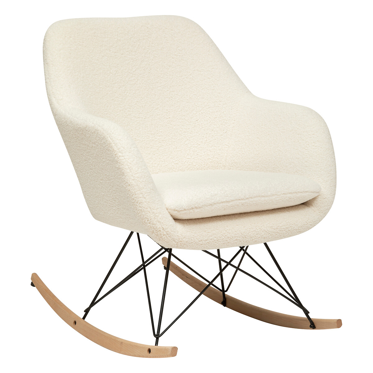 Rocking chair "Olmeto" Bouclette, White