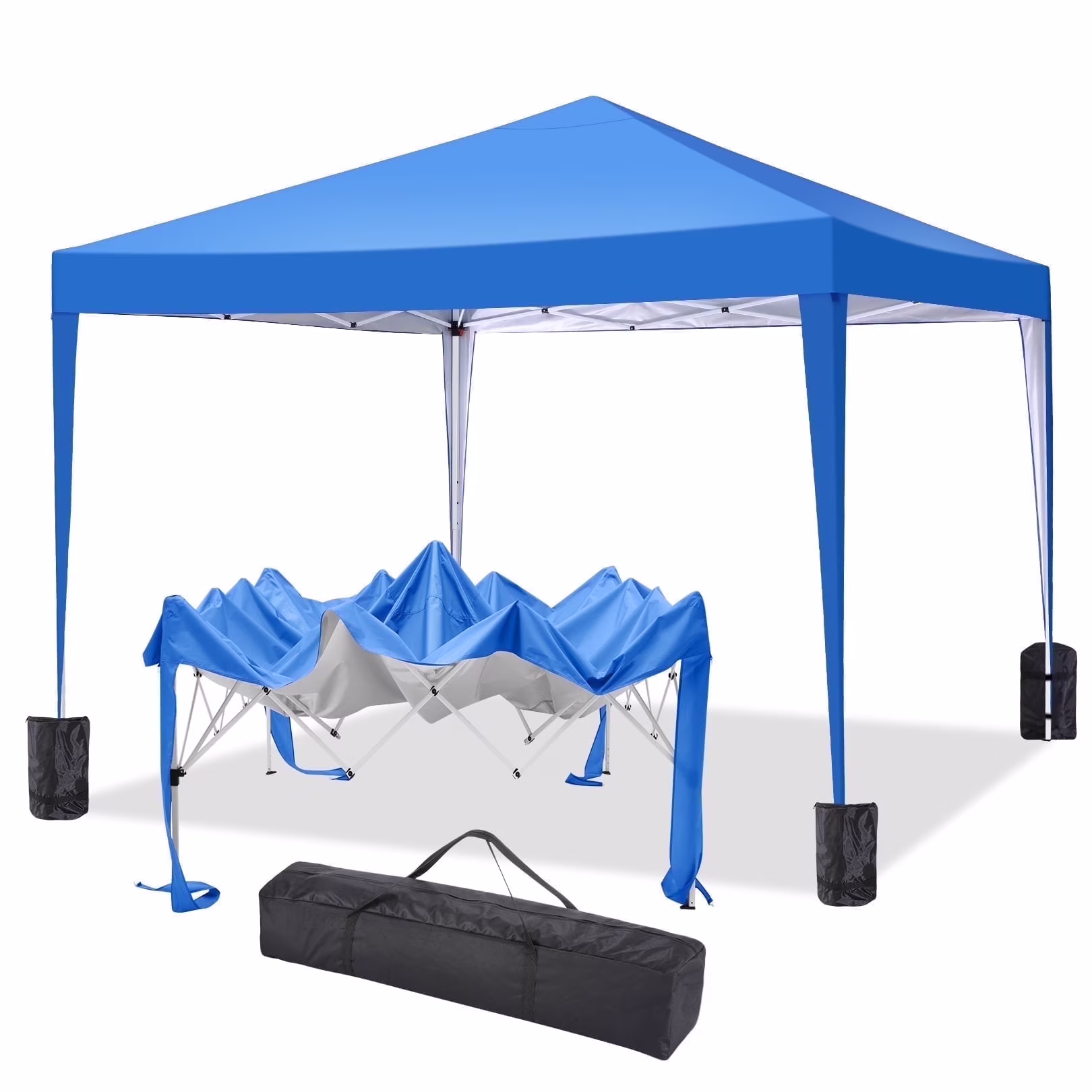 SANOPY 10'x10' EZ Pop Up Canopy Tent Outdoor Party Instant Shelter Portable Folding Beach Canopy with 4 Sandbag & Carrying Bag, Black - Image 21