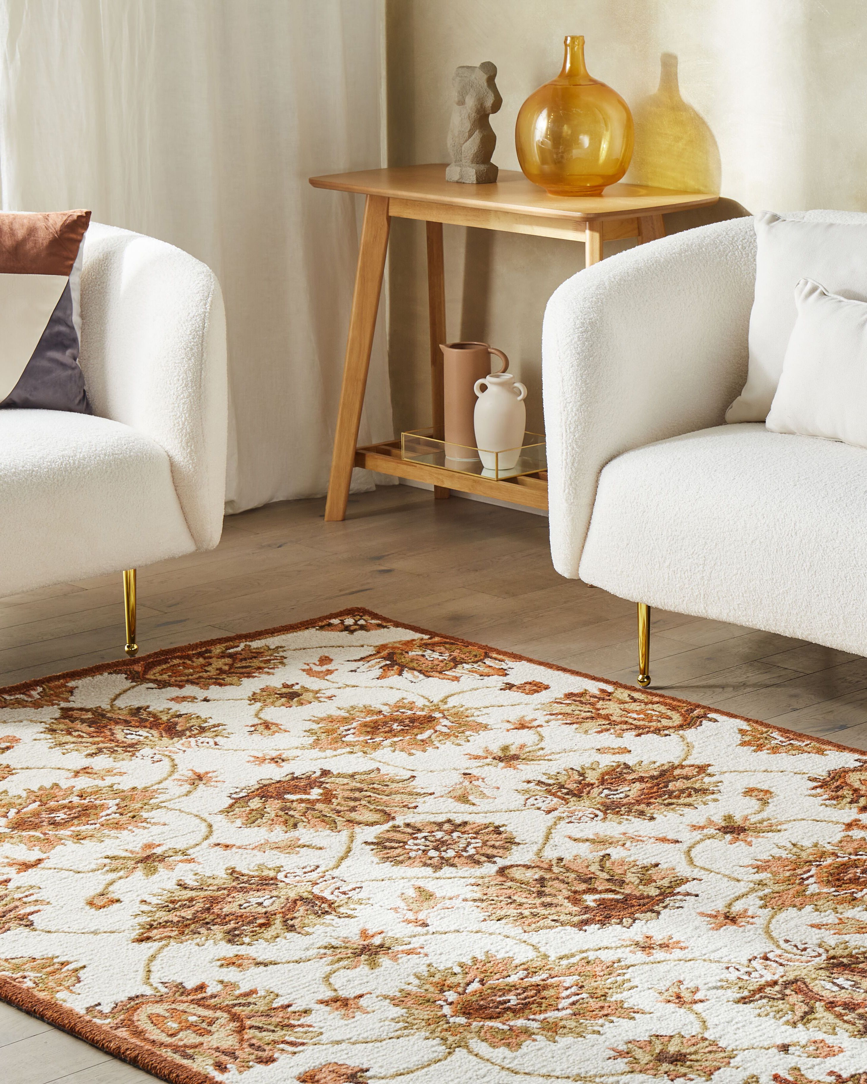 Rug EZINE Beige 160 x 230 cm Wool