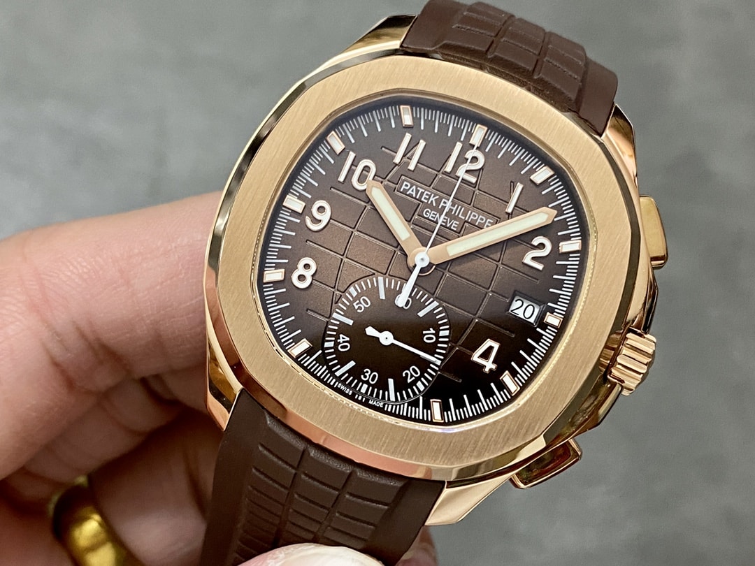 Fake Patek Philippe Replica Watch Aquanaut Chronograph Rose Gold Brown Dial 5968R-001 GRF(1:1 replica) - Top club