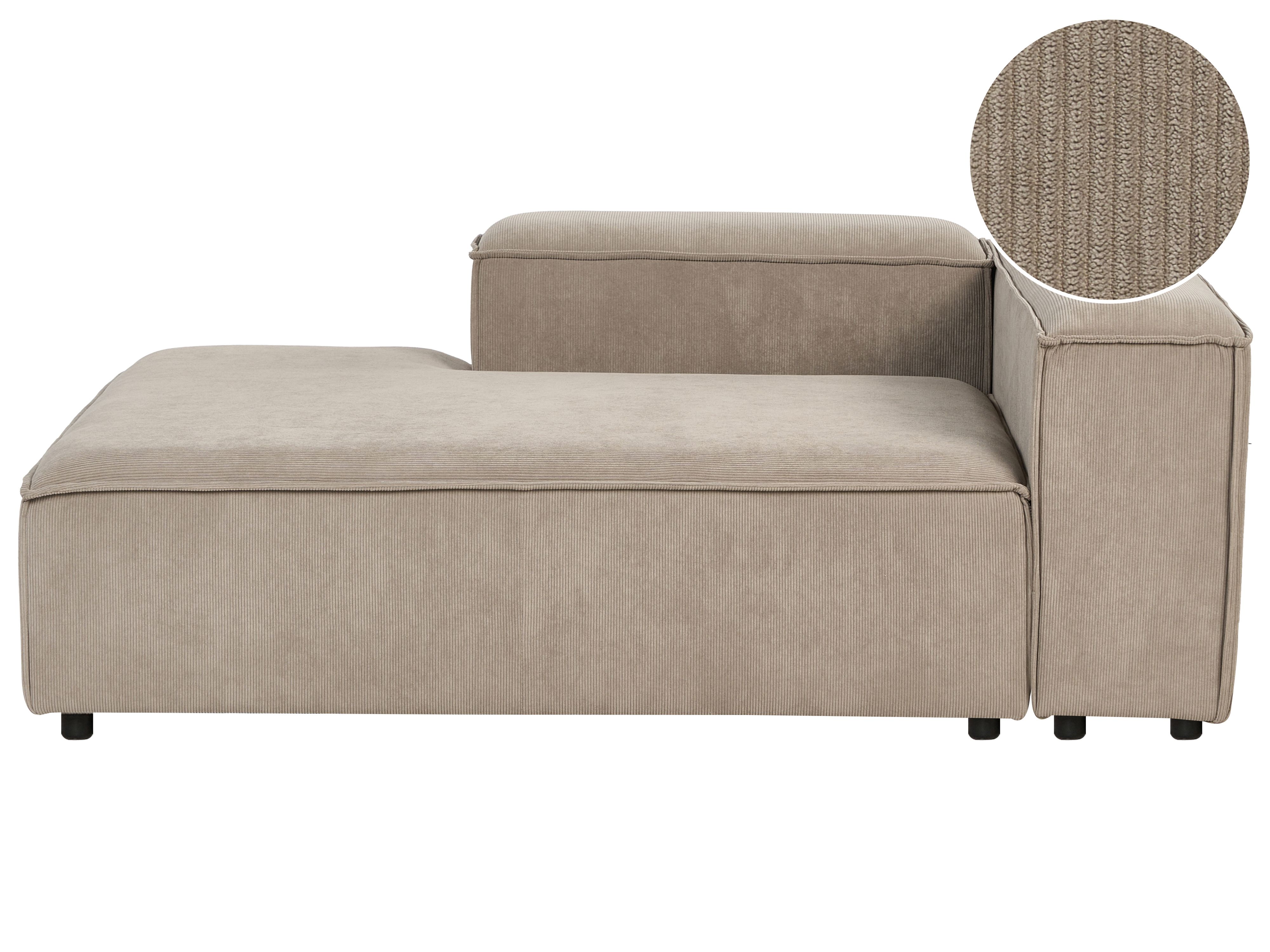 Right-Hand Chaise Lounge ARDAL Corduroy Light Brown